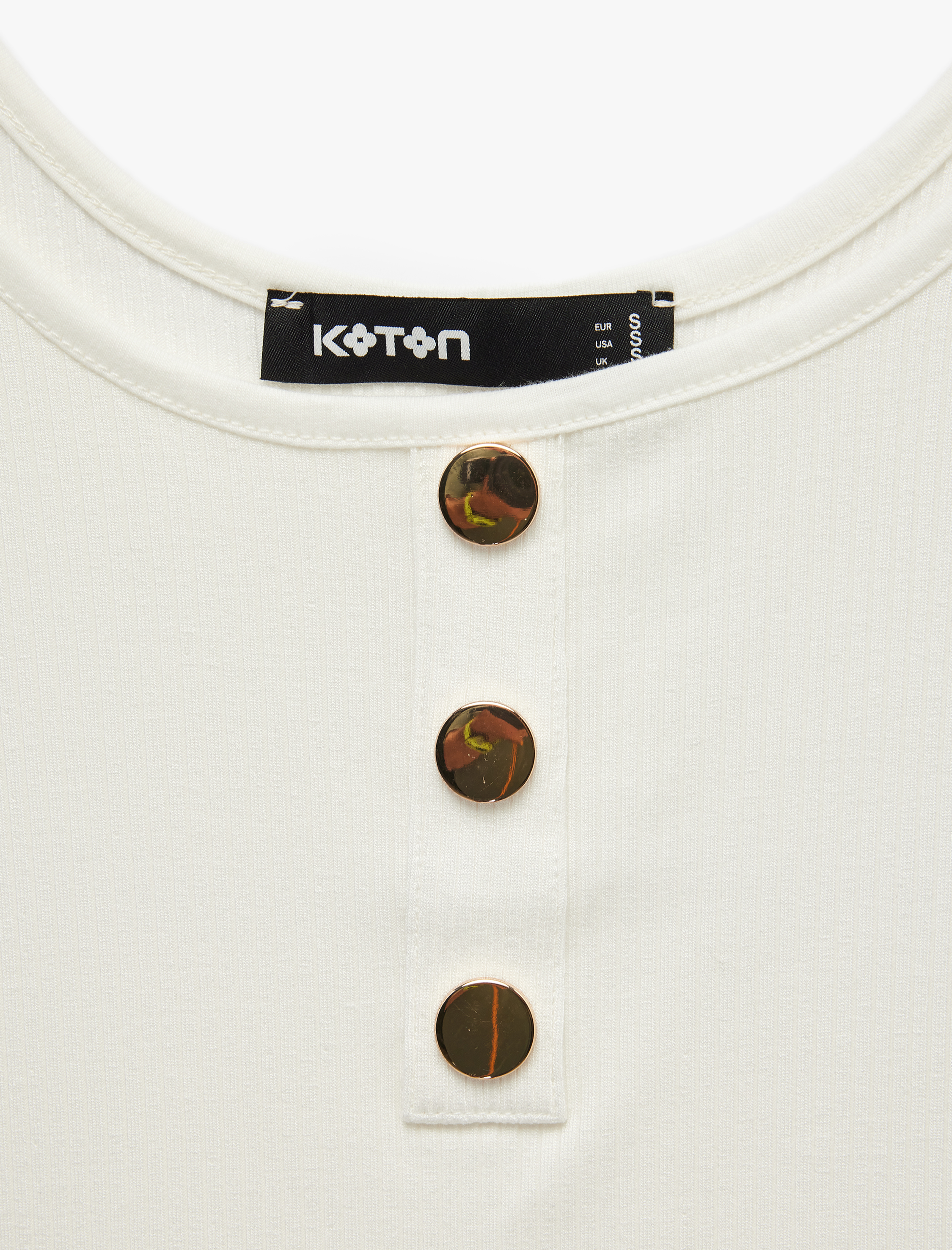   Viskon Kumaş Slim Fit Düğmeli Henley Yaka Atlet Bluz