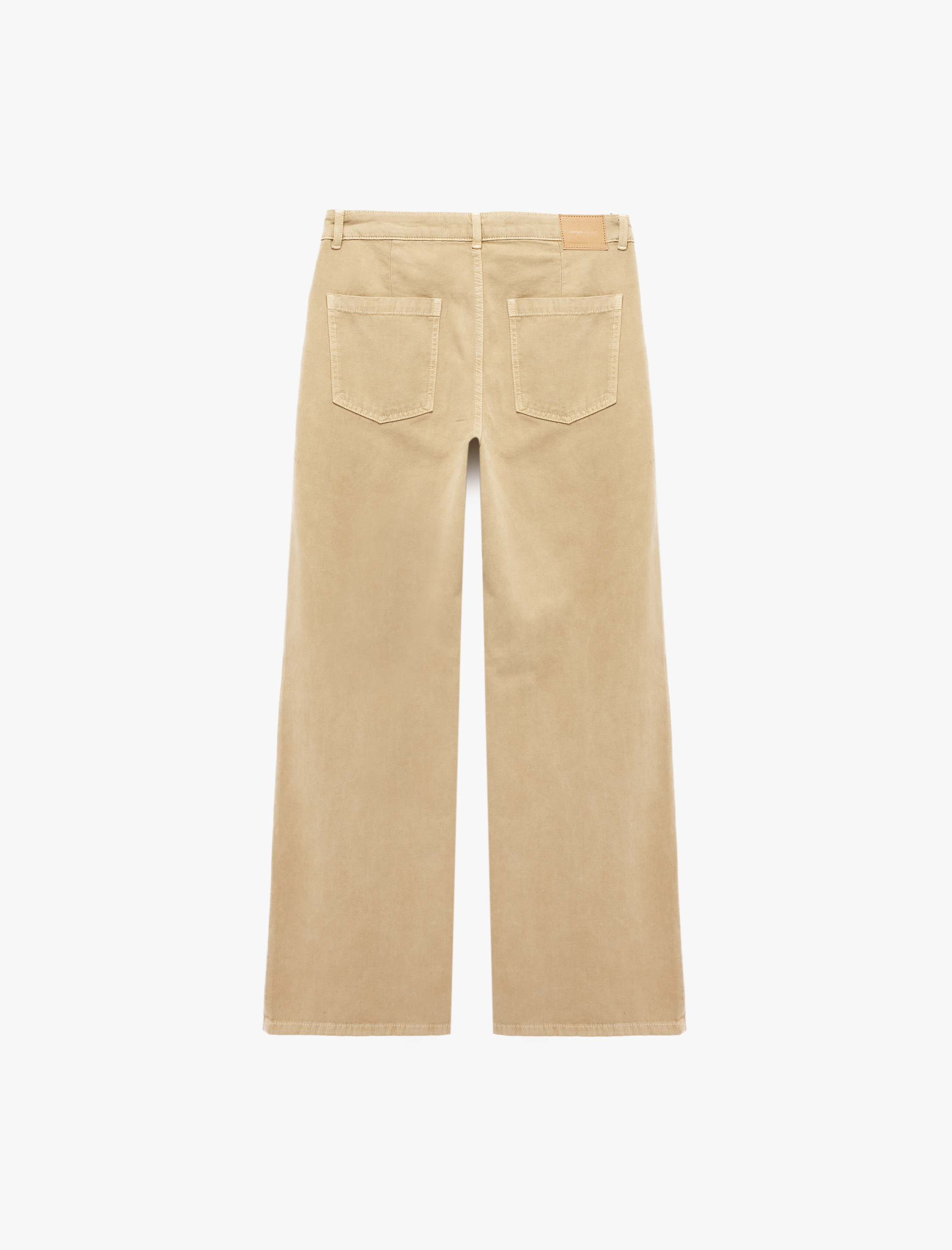   Pamuklu Cepli Düşük Bel Pileli Geniş Paça Jean Pantolon - Bianca Wide Leg Jeans