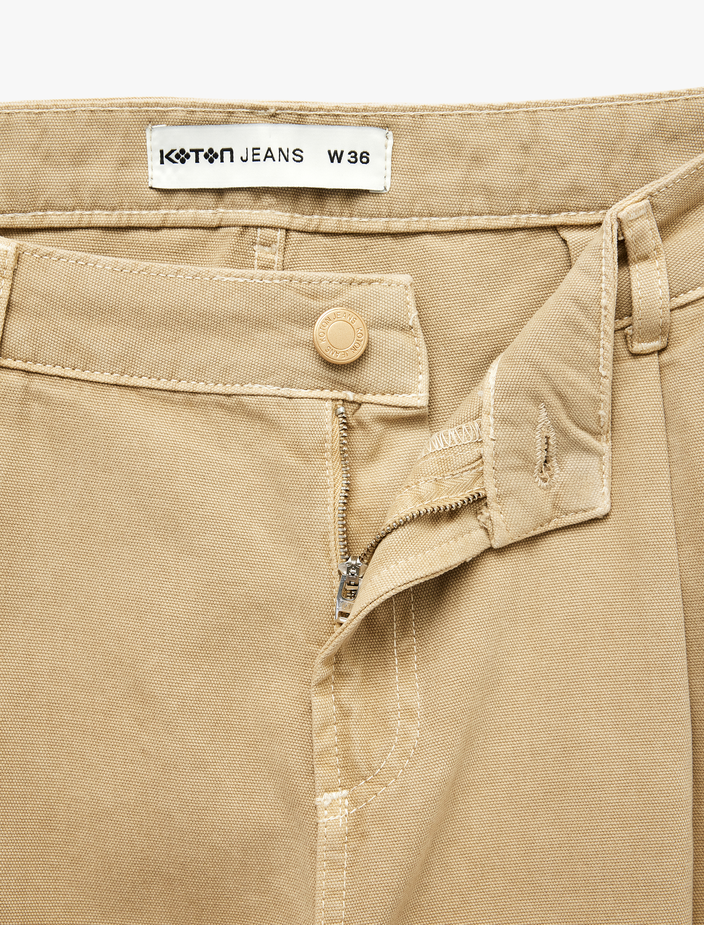  Pamuklu Cepli Düşük Bel Pileli Geniş Paça Jean Pantolon - Bianca Wide Leg Jeans
