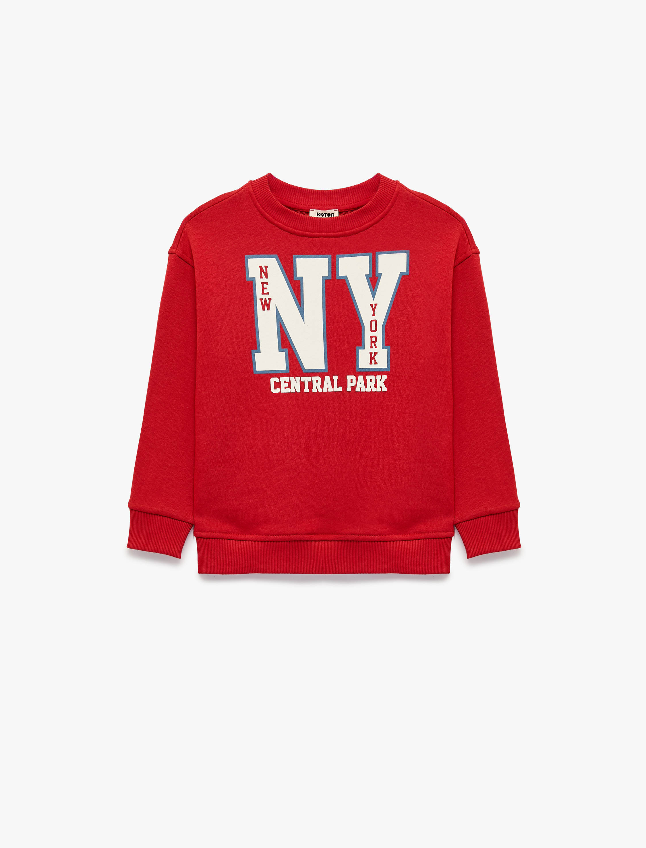  Erkek Çocuk Uzun Kollu Bisiklet Yaka Baskılı Oversize Sweatshirt