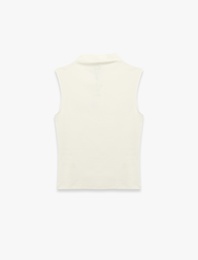 Pamuklu Dik Yaka Slim Fit Kolsuz Body