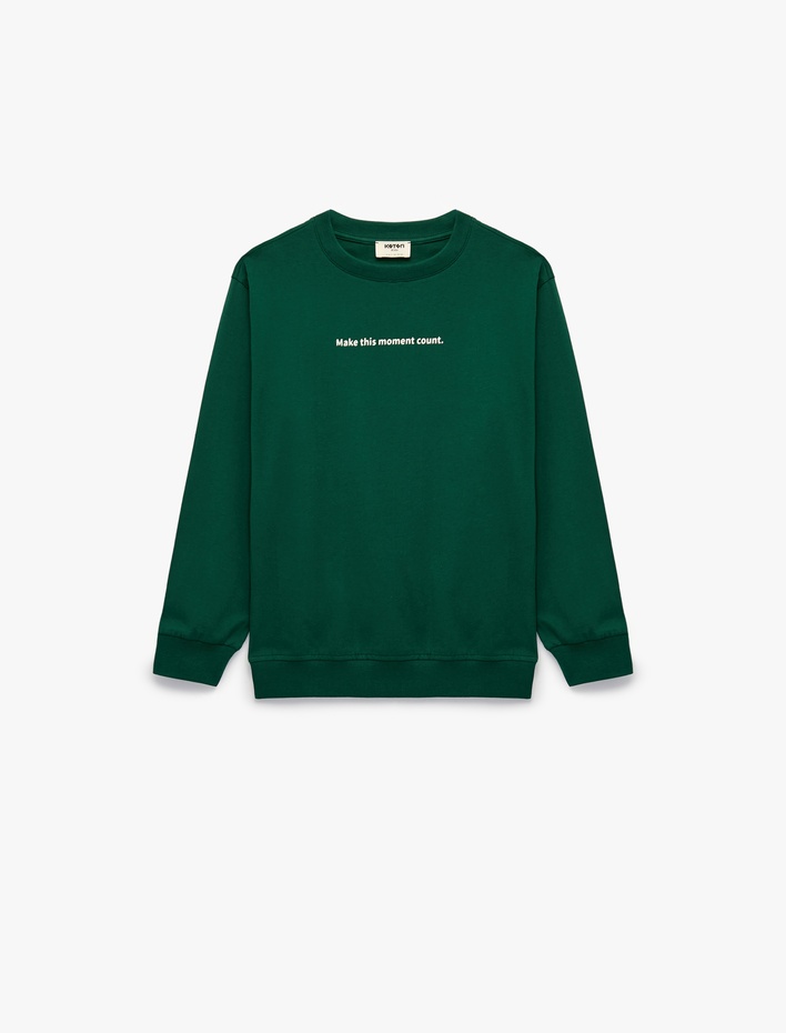 Erkek Çocuk Pamuklu Uzun Kollu Bisiklet Yaka Baskılı Sweatshirt
