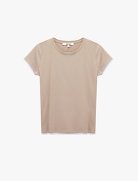 Slim Fit Kısa Kollu Bisiklet Yaka Pamuklu Tişört