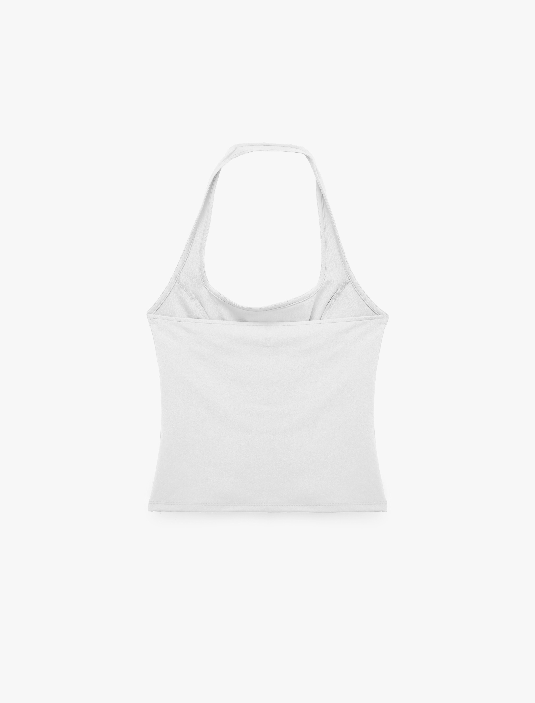   Toka Detaylı Slim Fit Kolsuz Halter Yaka Bluz