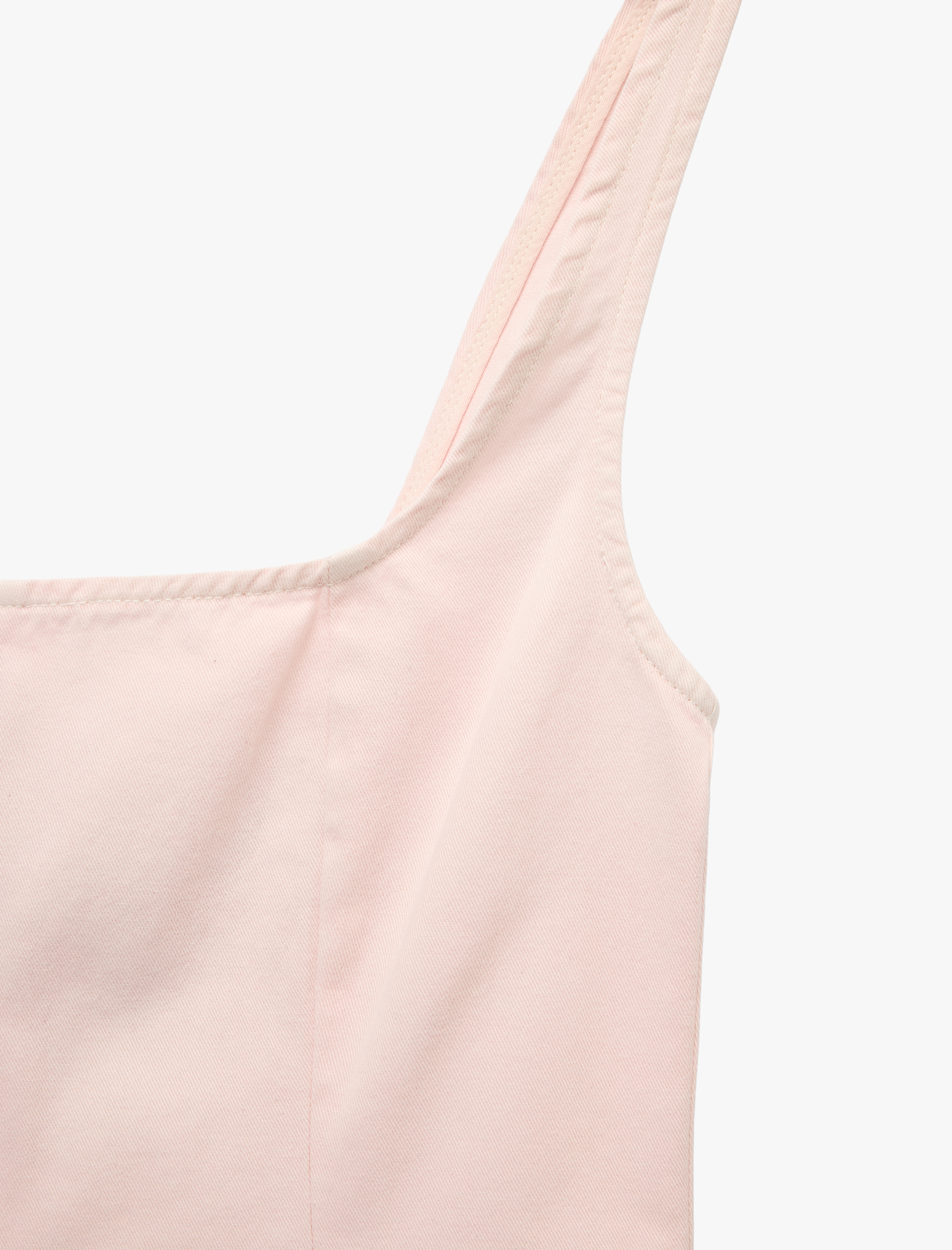   Pamuklu Kolsuz Fermuar Detaylı Slim Fit Kare Yaka Bluz
