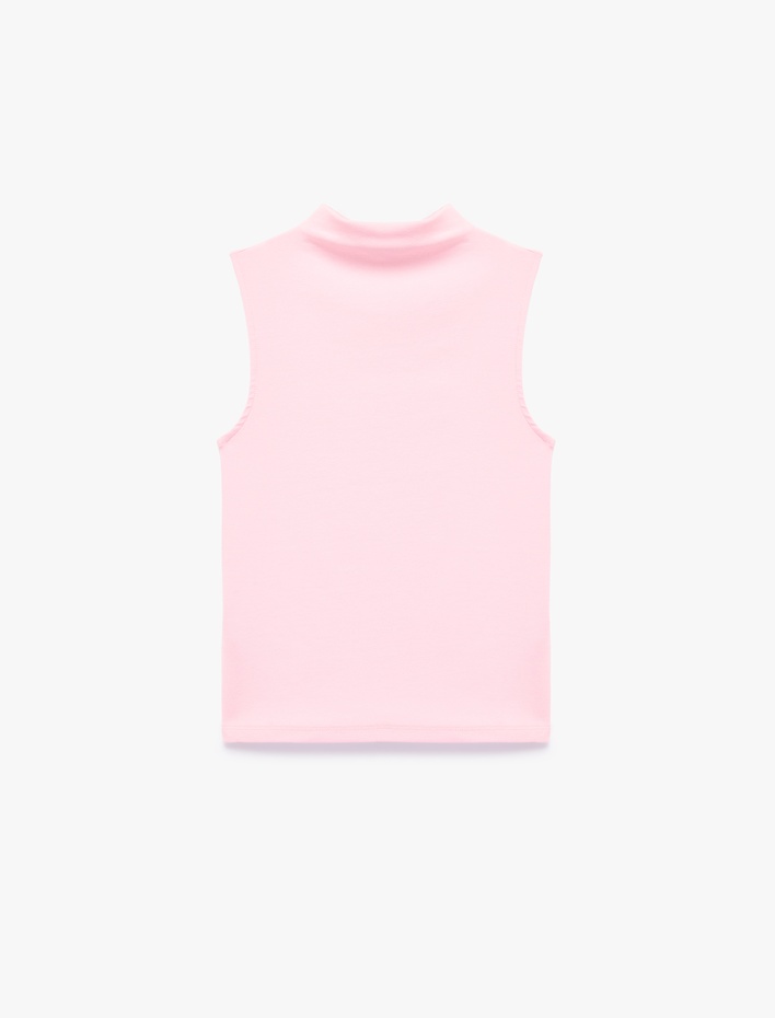  Pamuklu Dik Yaka Slim Fit Kolsuz Body