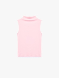 Pamuklu Dik Yaka Slim Fit Kolsuz Body