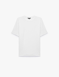 Slim Fit Kısa Kollu Bisiklet Yaka Basic Tişört