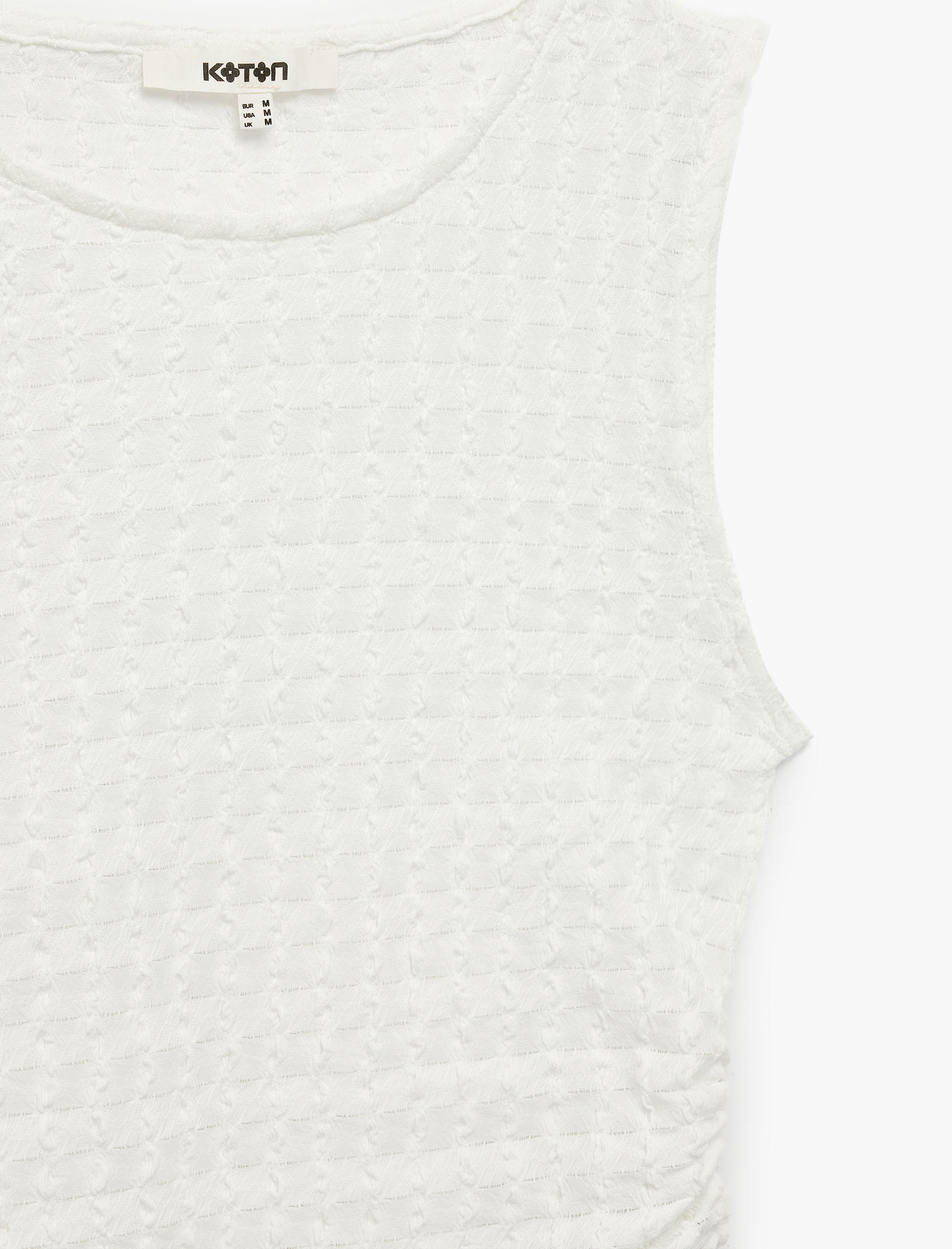   Bürümcük Kumaş Drape Detaylı Kolsuz Bisiklet Yaka Atlet Bluz
