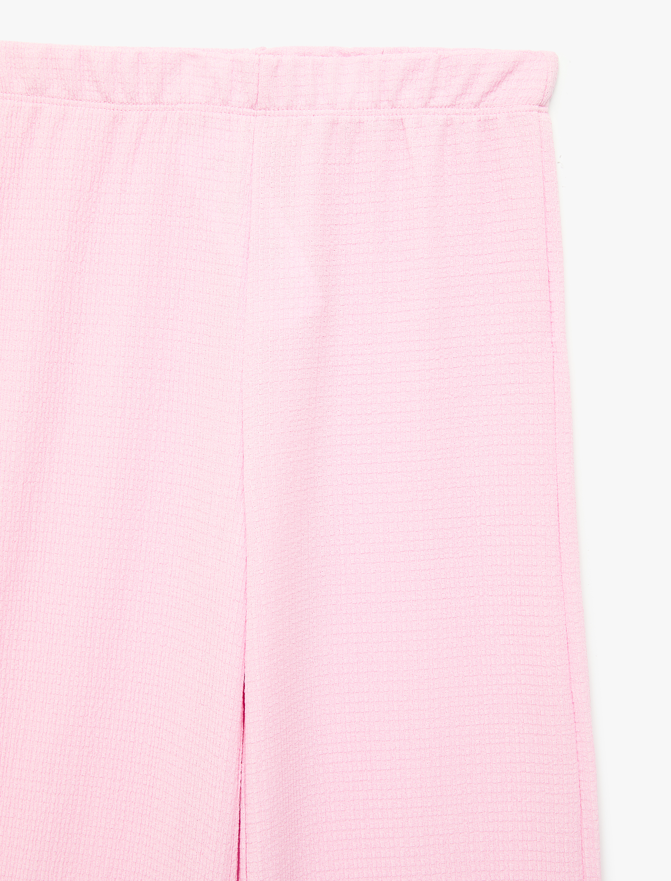  Kız Çocuk Beli Lastikli Bürümcük Kumaş Basic Pantolon