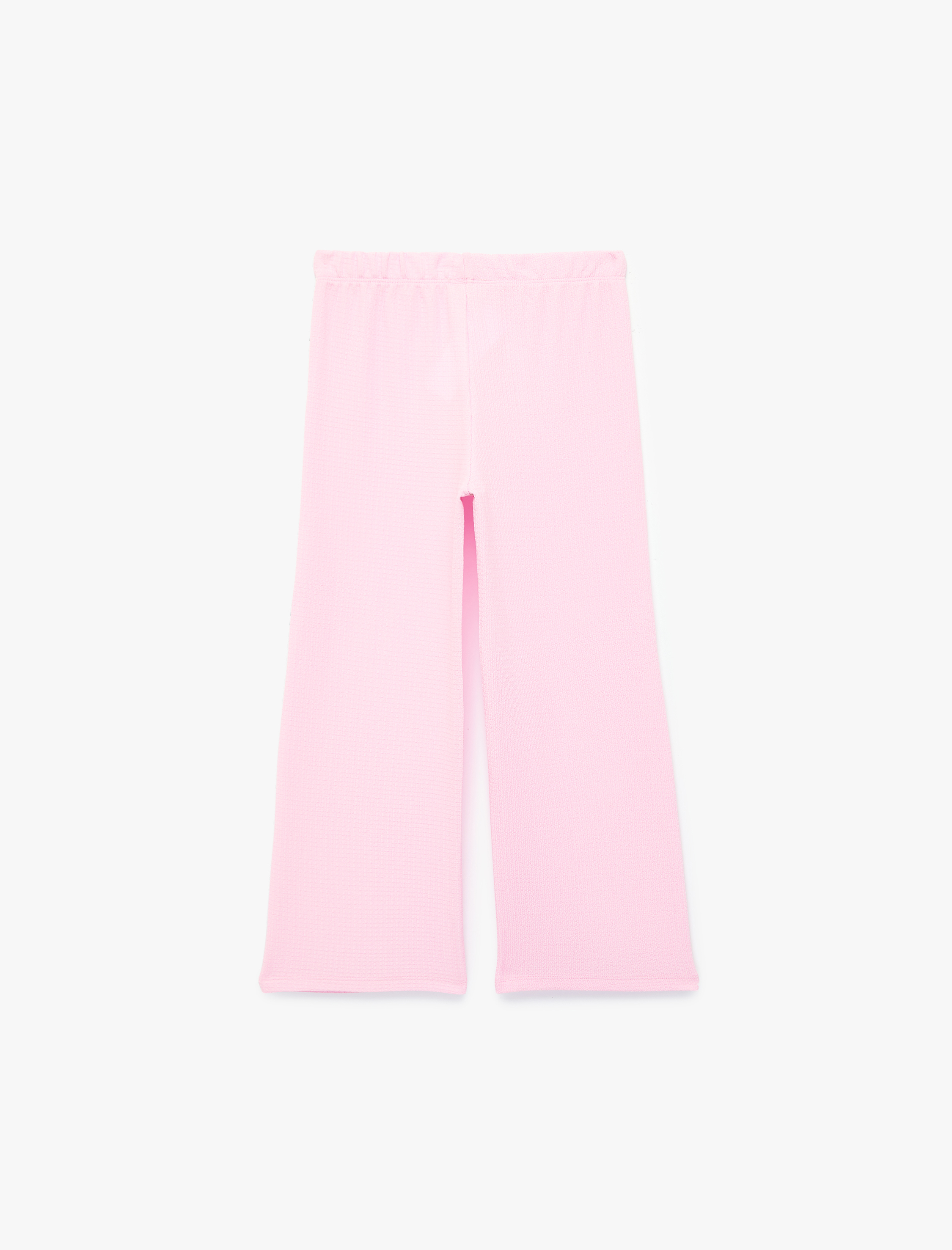  Kız Çocuk Beli Lastikli Bürümcük Kumaş Basic Pantolon