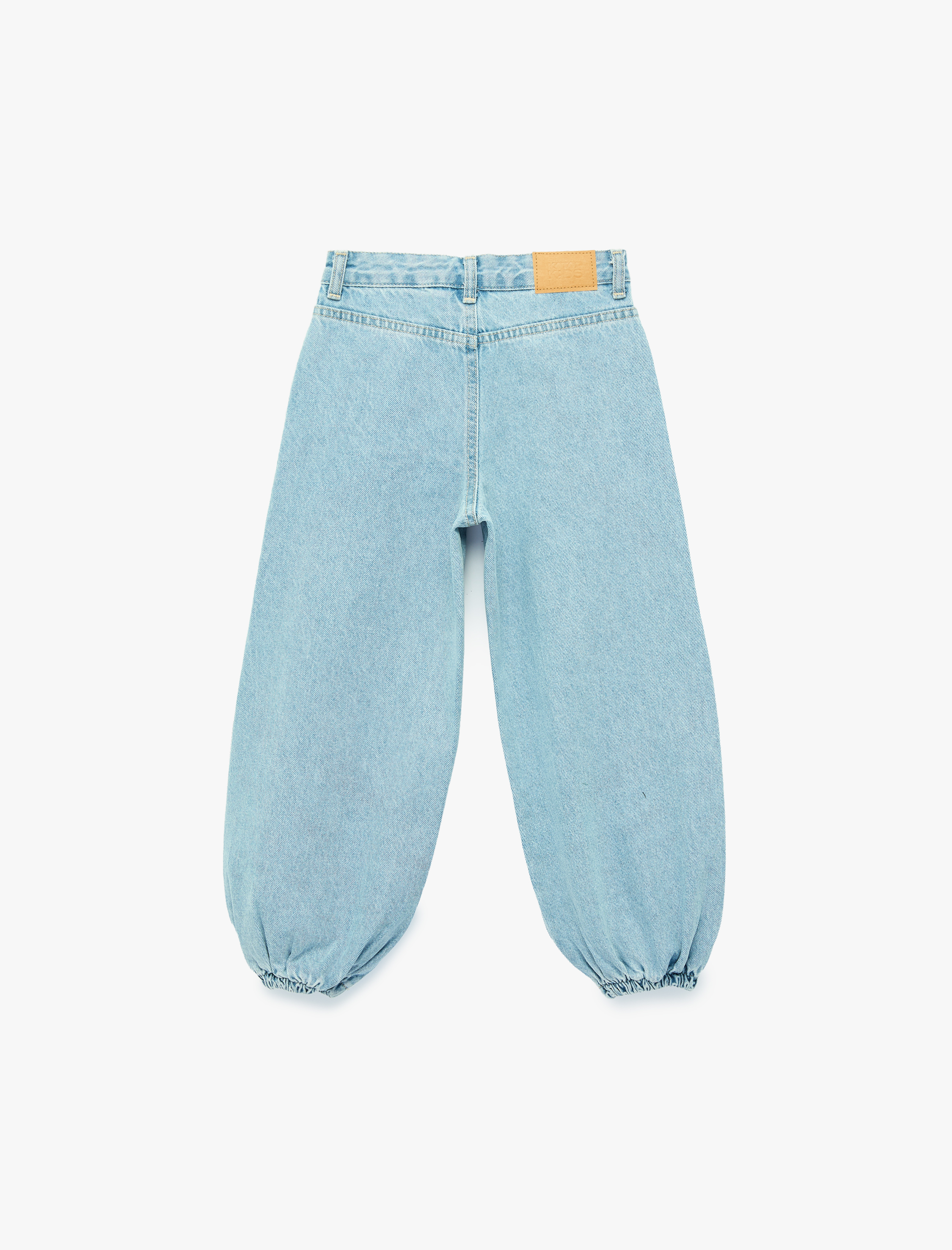  Kız Çocuk Pamuklu Loose Fit Cepli Şalvar Denim Pantolon