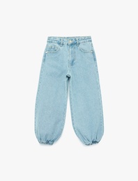Pamuklu Loose Fit Cepli Şalvar Denim Pantolon