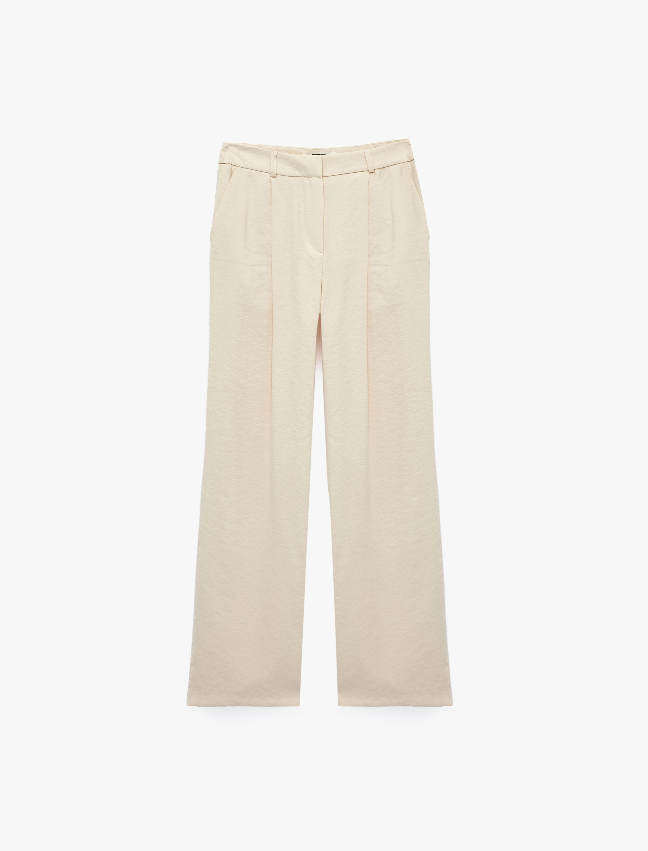   Pile Detaylı Viskon Kumaş Geniş Paça Pantolon