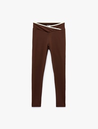 Yüksek Bel Kemer Detaylı Slim Fit Spor Tayt