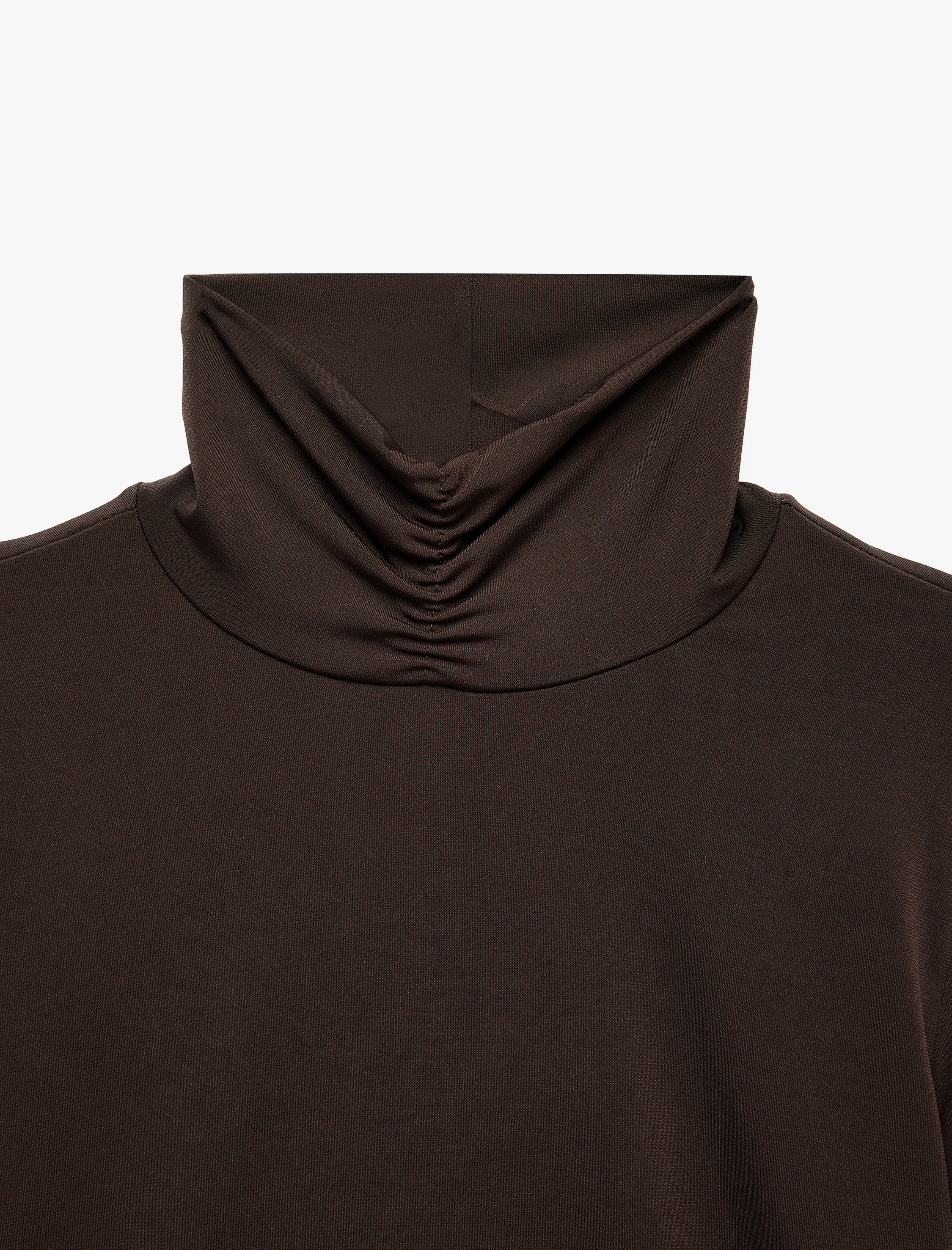  Slim Fit Uzun Kollu Büzgülü Dik Yaka Bluz