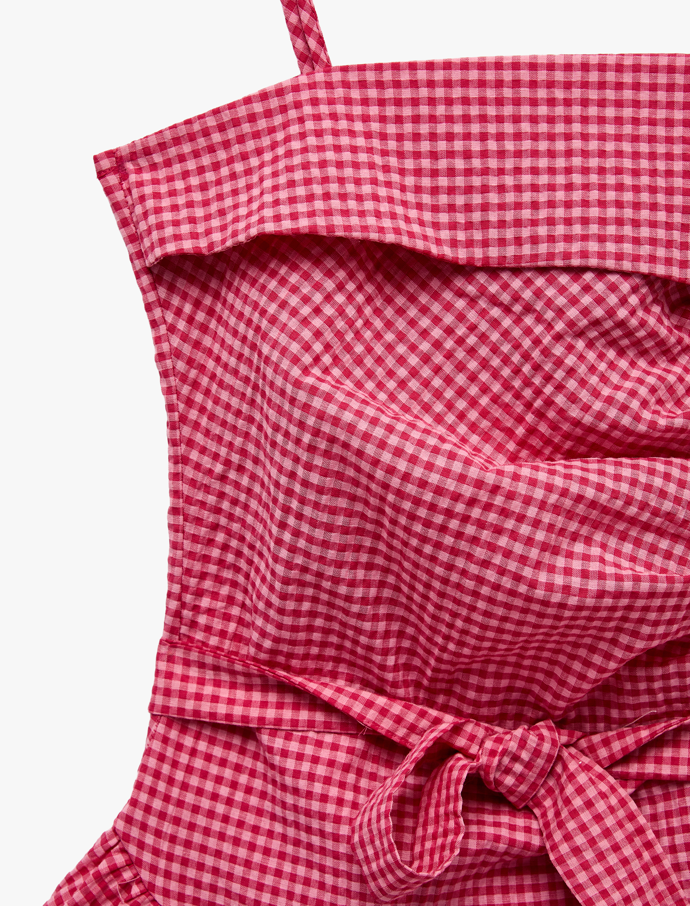   Gipeli Slim Fit Bağlama Detaylı Pötikareli İnce Askılı Asimetrik Bluz