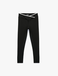 Yüksek Bel Kemer Detaylı Slim Fit Spor Tayt