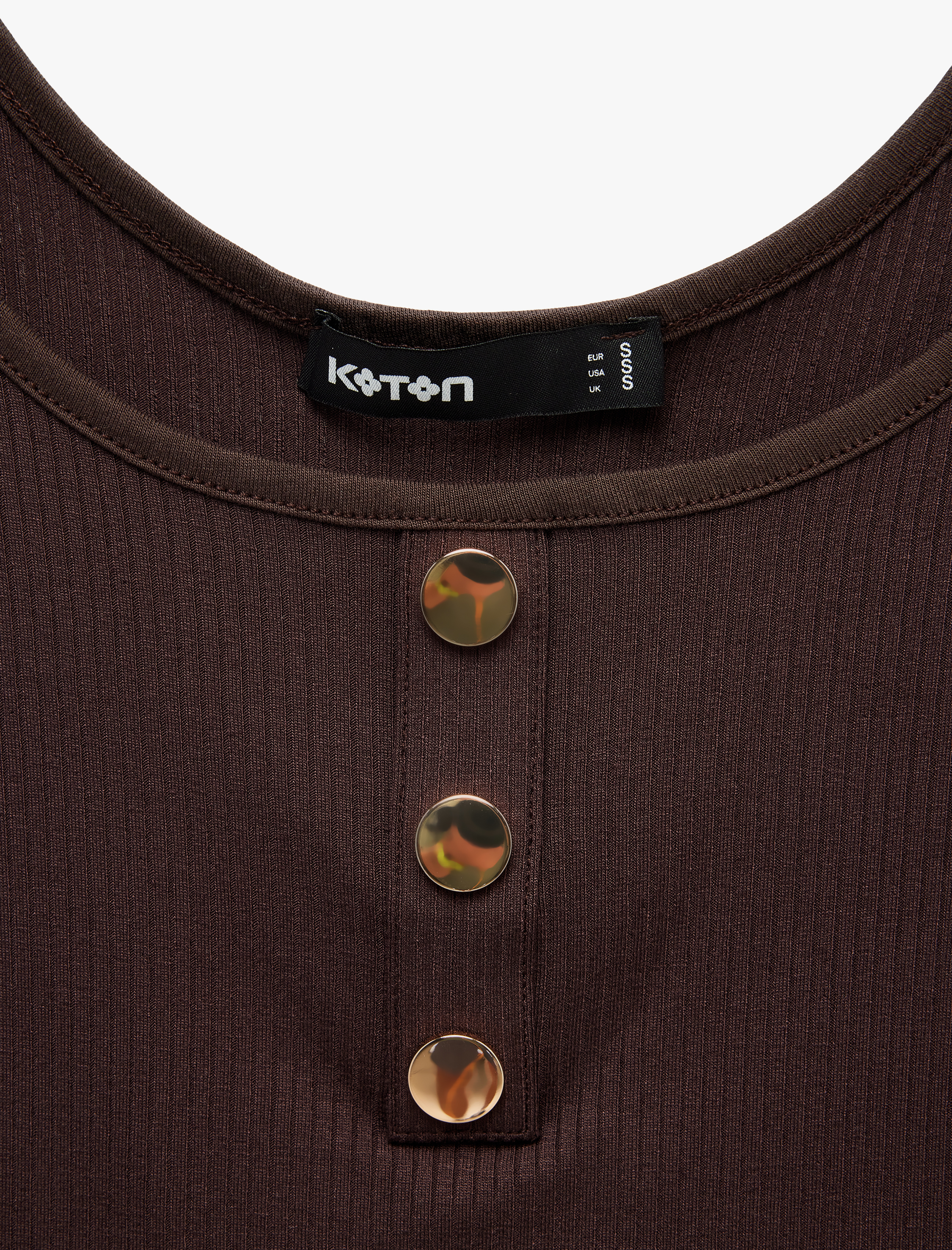   Viskon Kumaş Slim Fit Düğmeli Henley Yaka Atlet Bluz
