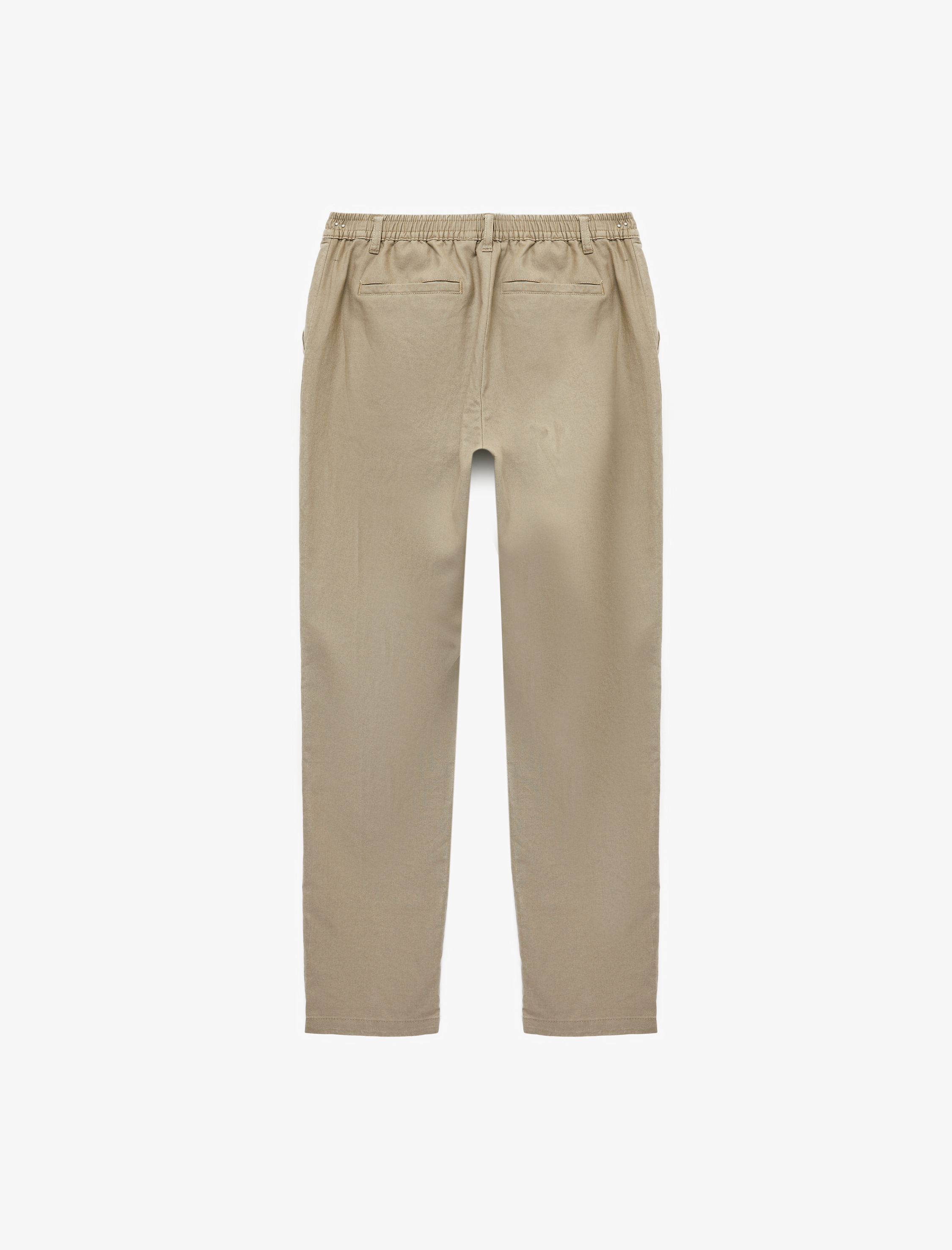   Cepli Beli Lastikli Keten Karışımlı Slim Fit Pantolon
