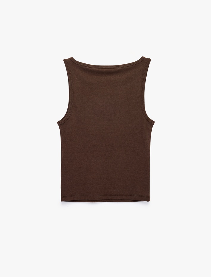  Slim Fit Kayık Yaka Modal Karışımlı Kolsuz Atlet