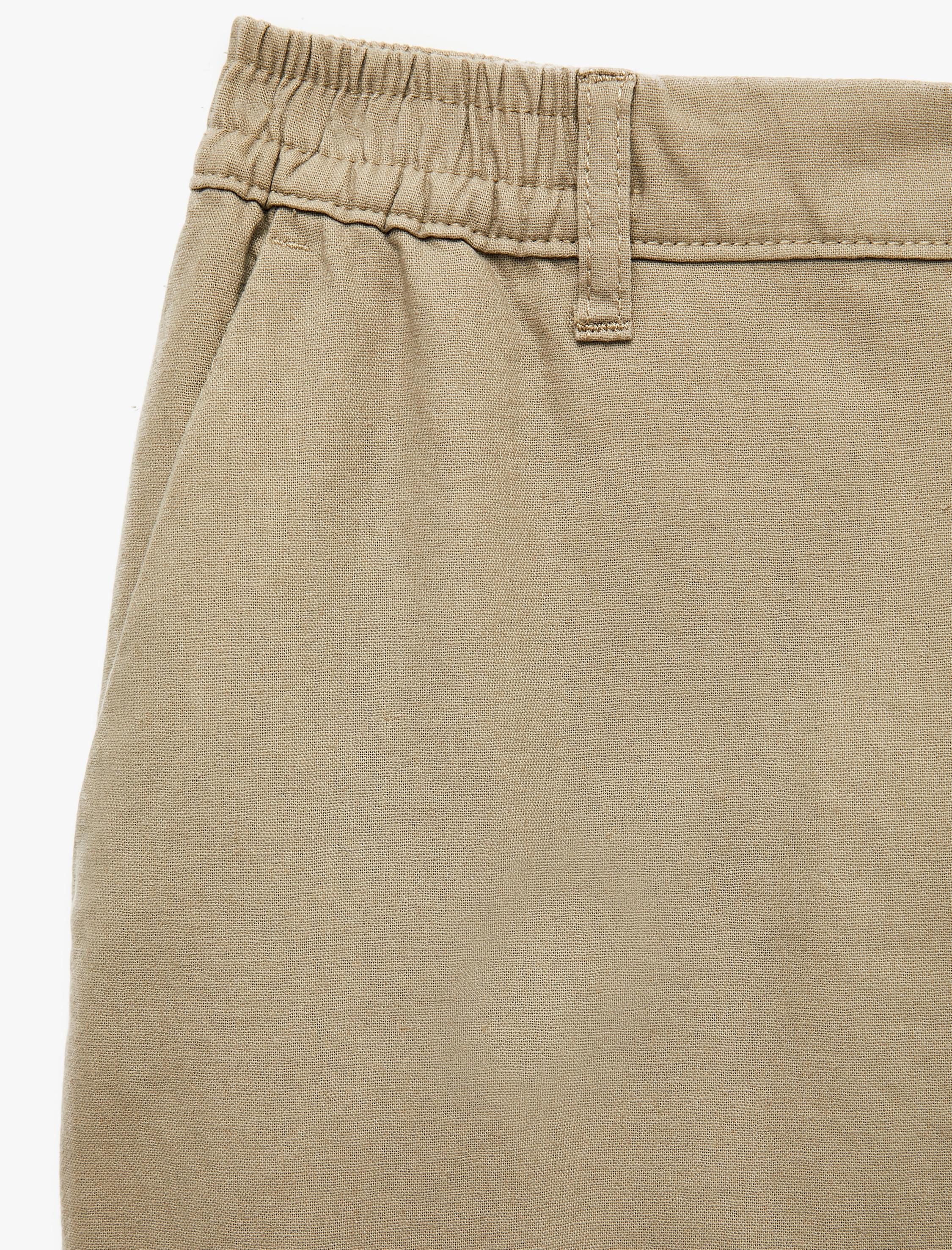   Cepli Beli Lastikli Keten Karışımlı Slim Fit Pantolon