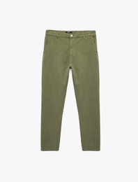Pamuklu Cepli Gabardin Slim Fit Pantolon