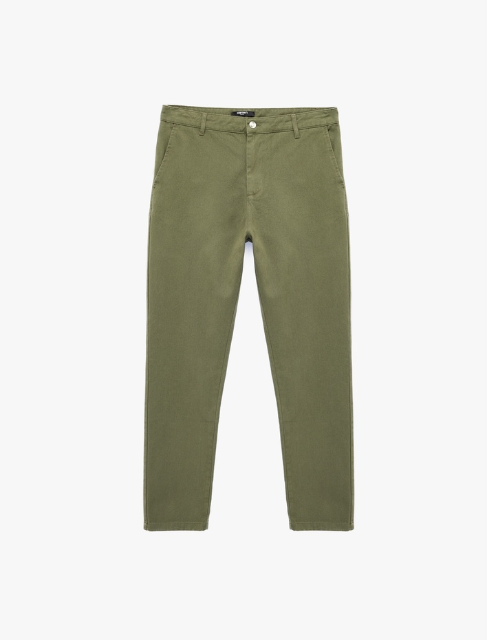  Pamuklu Cepli Gabardin Slim Fit Pantolon