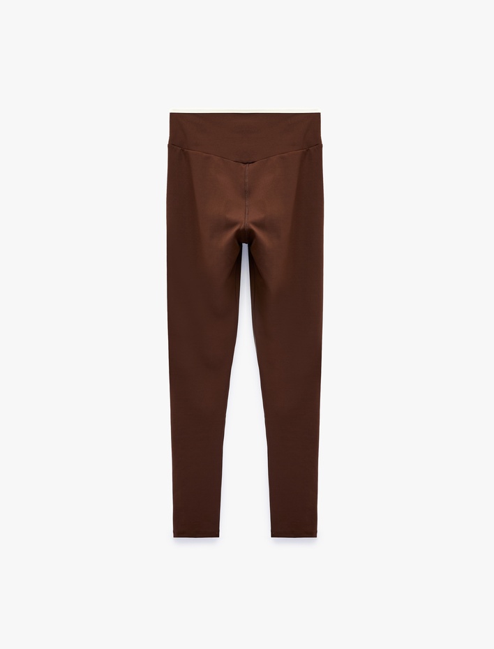  Yüksek Bel Kemer Detaylı Slim Fit Spor Tayt