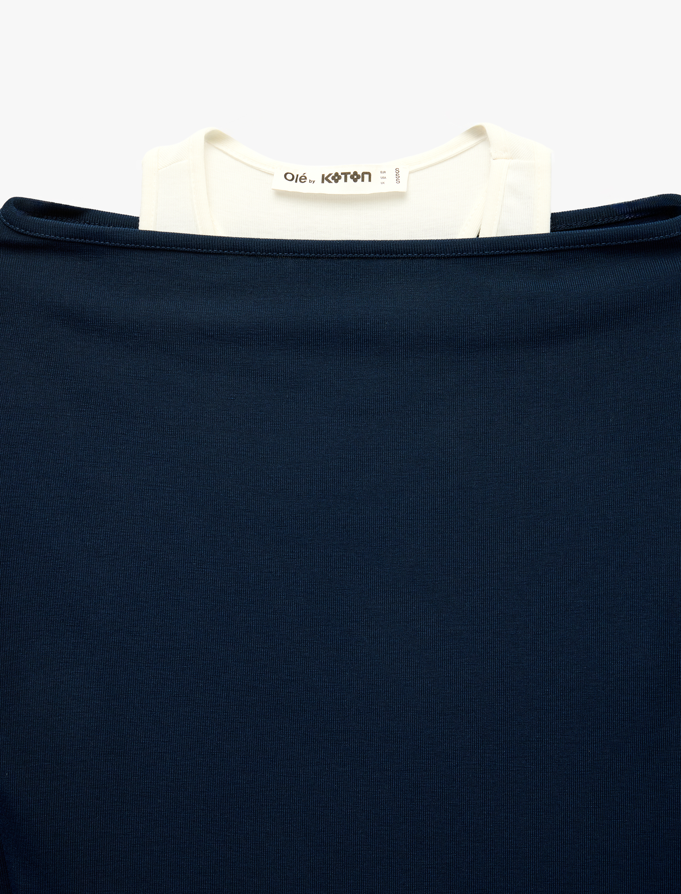   Slim Fit Asimetrik Yaka Katmanlı Uzun Kollu Tişört