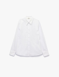 Regular Fit Klasik Yaka Uzun Kollu Poplin Gömlek