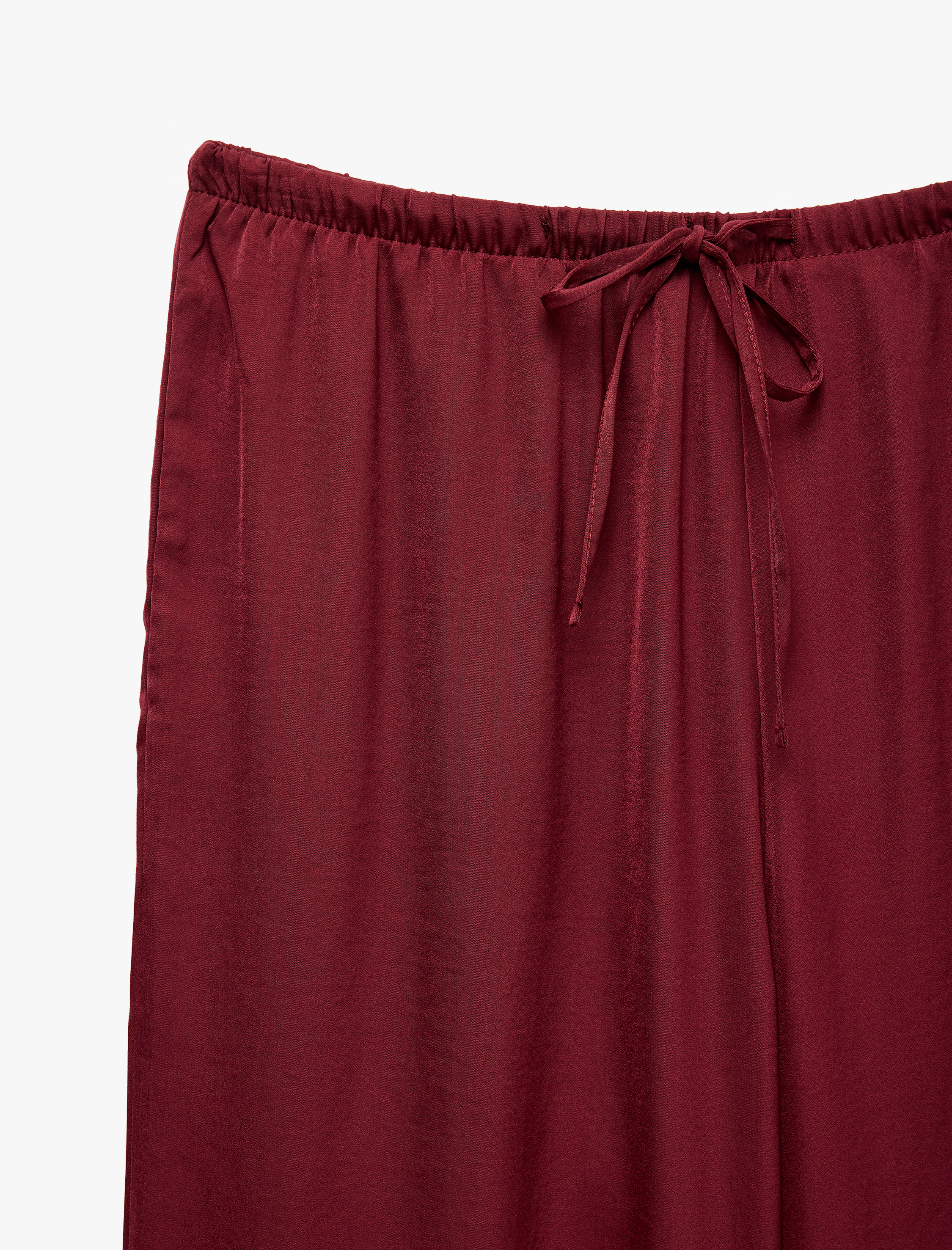   Aerobin Kumaş Beli Lastikli Geniş Paça Pantolon