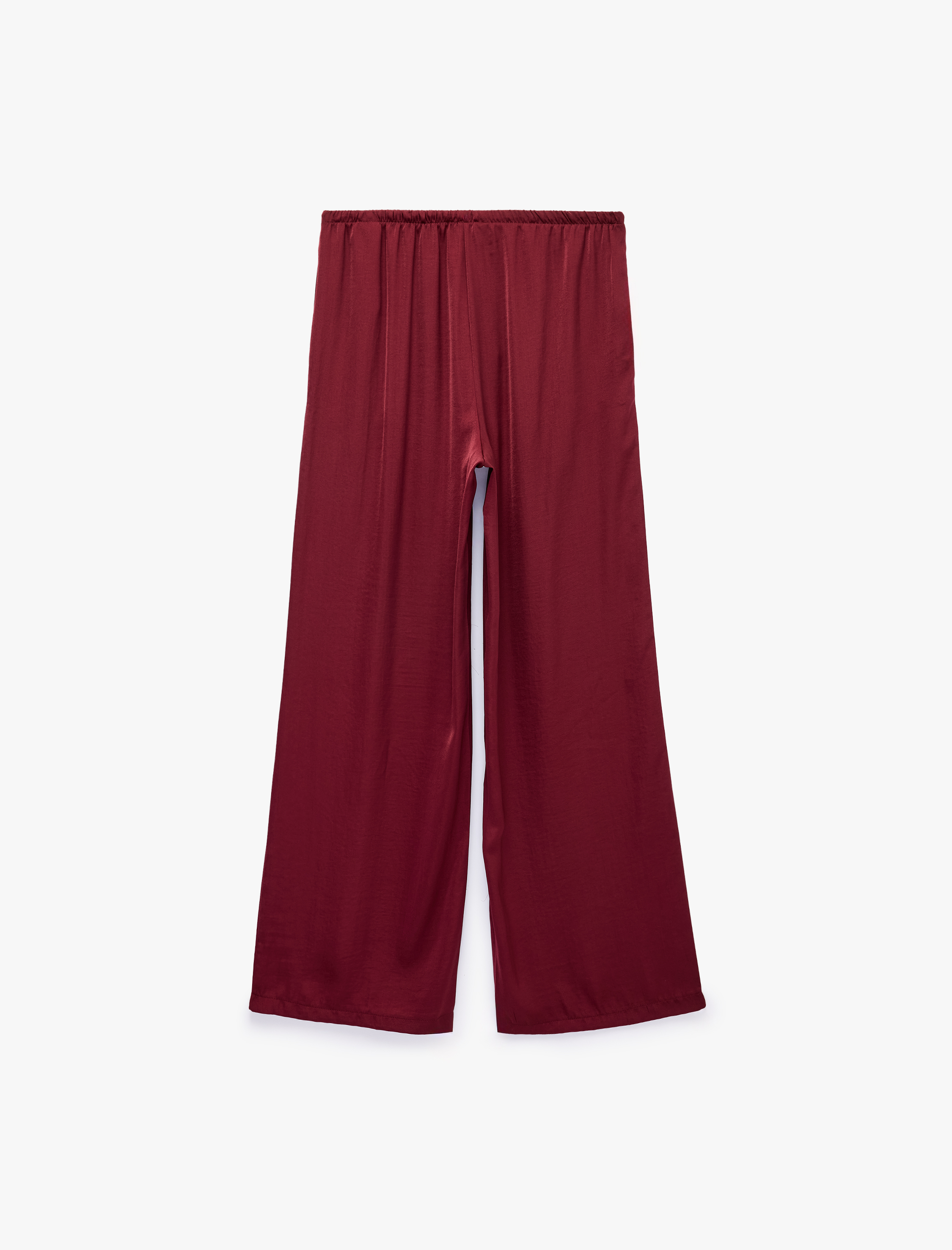   Aerobin Kumaş Beli Lastikli Geniş Paça Pantolon