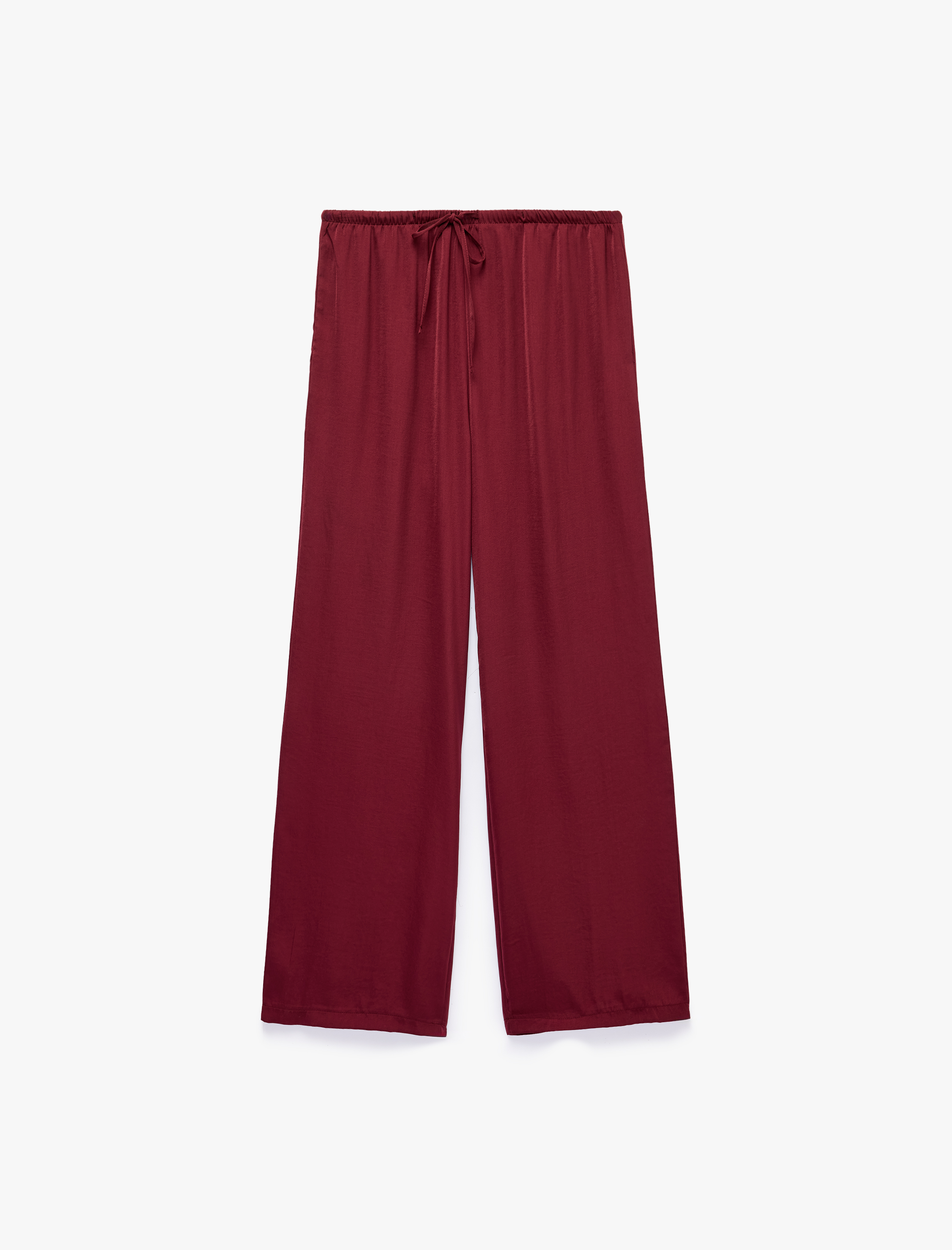   Aerobin Kumaş Beli Lastikli Geniş Paça Pantolon