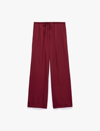 Aerobin Kumaş Beli Lastikli Geniş Paça Pantolon