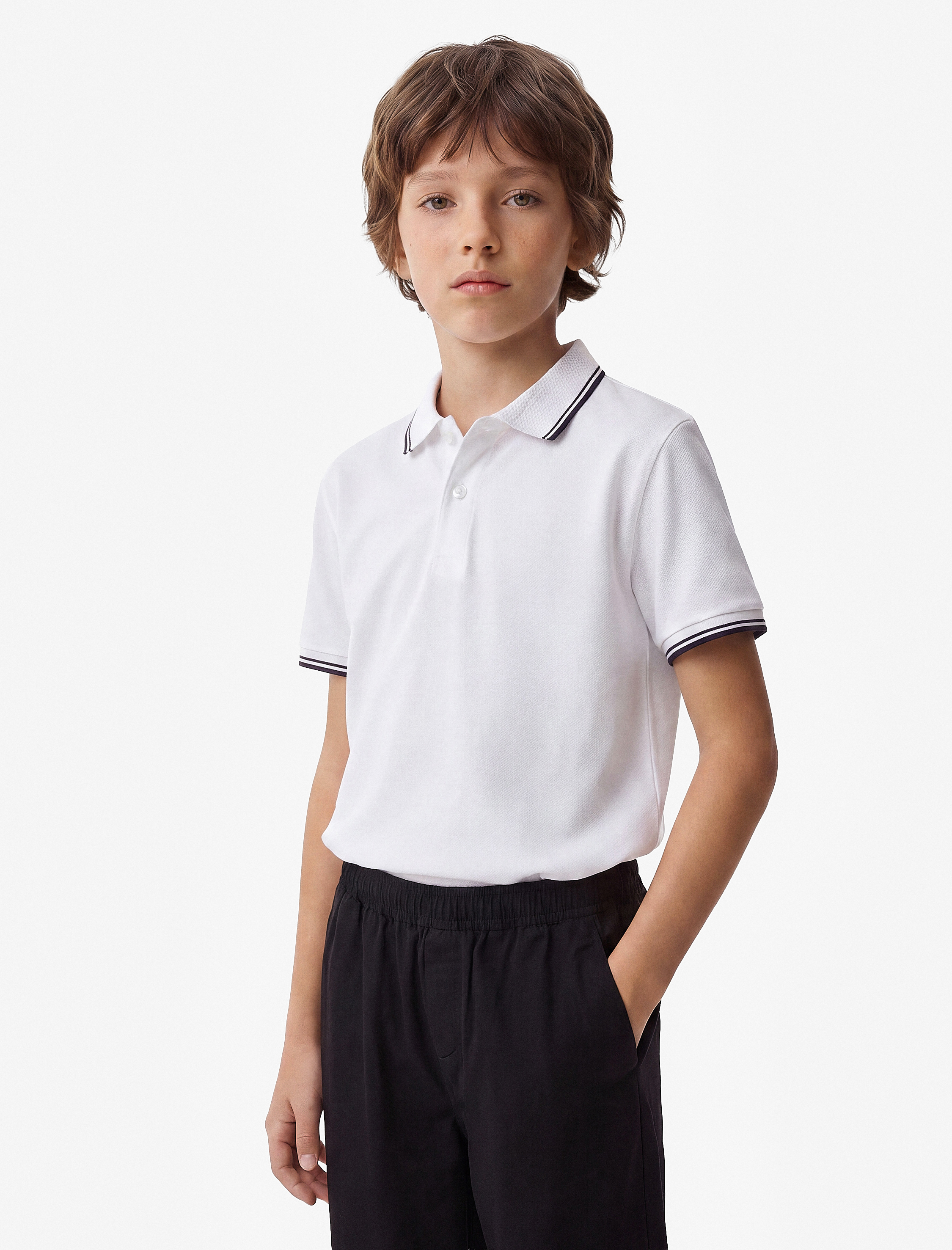  Erkek Çocuk Pamuklu Kısa Kollu Polo Yaka Tişört