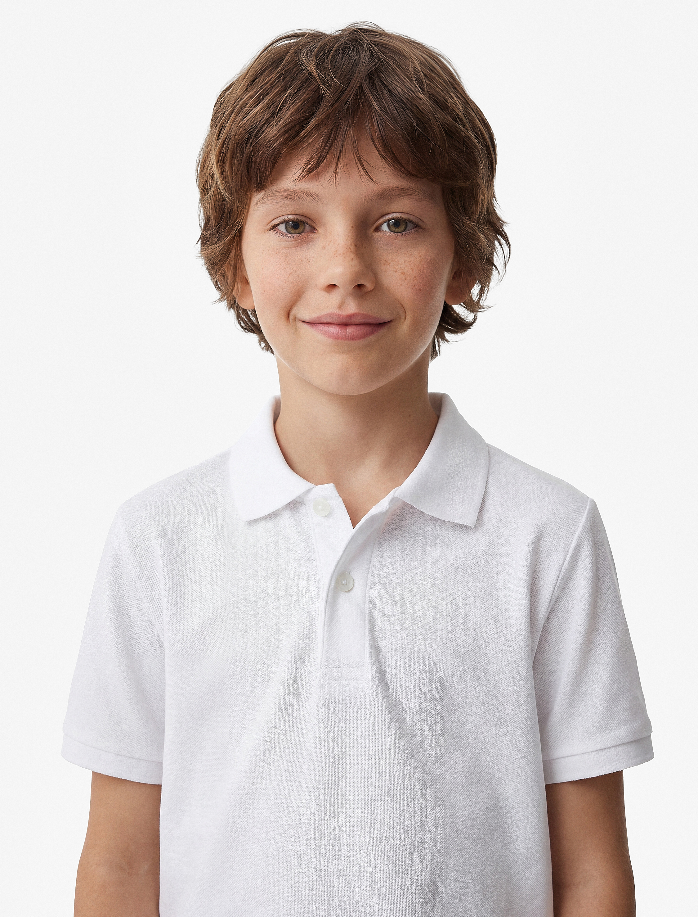  Erkek Çocuk Pamuklu Düğmeli Kısa Kollu Basic Polo Yaka Okul Tişörtü