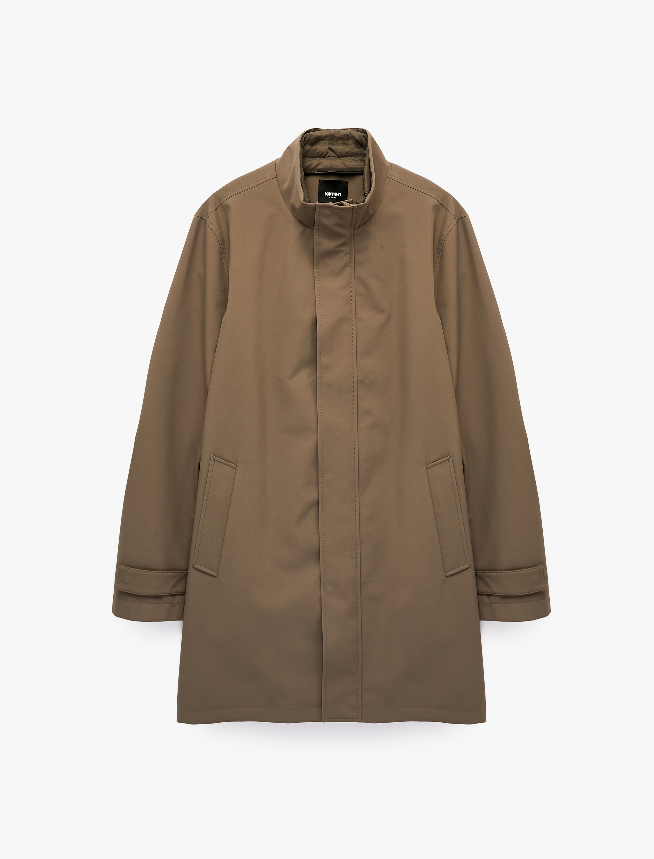   Regular Fit Cepli Uzun Kollu Hakim Yaka Parka