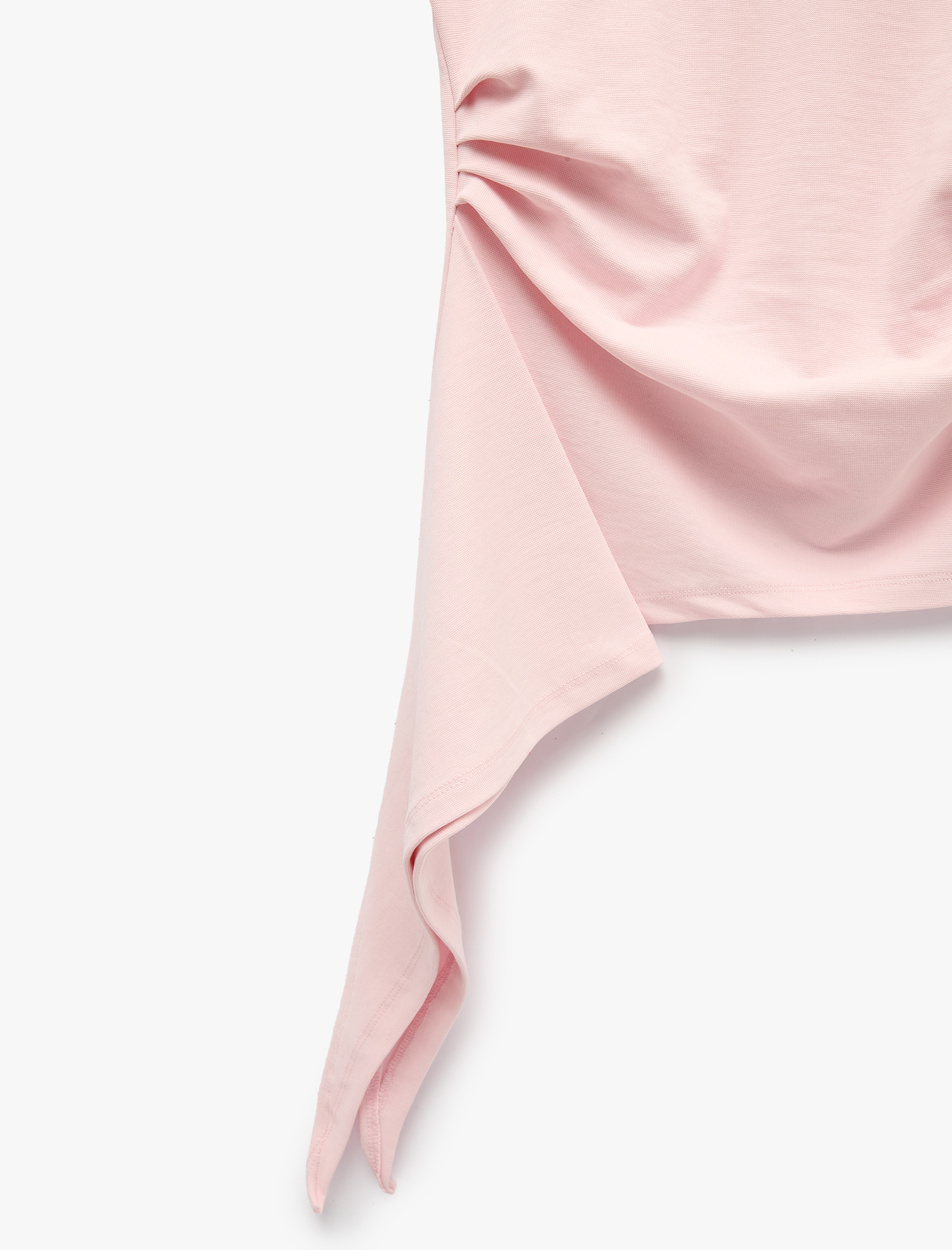   Modal Kumaş Slim Fit Bisiklet Yaka Kısa Kollu Asimetrik Tişört