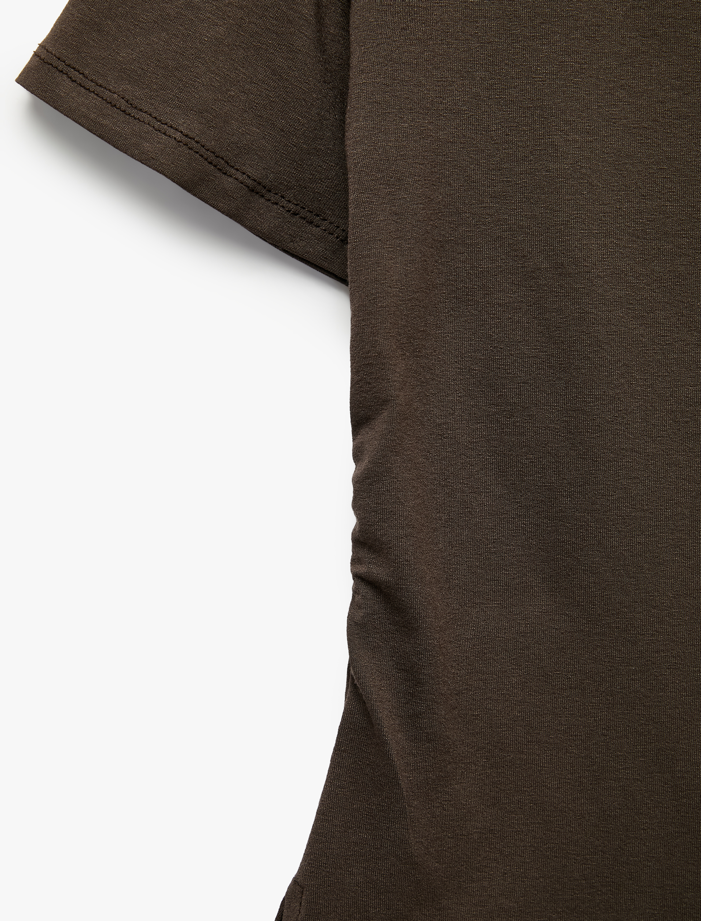   Viskon Slim Fit Büzgülü Bisiklet Yaka Kısa Kollu Tişört