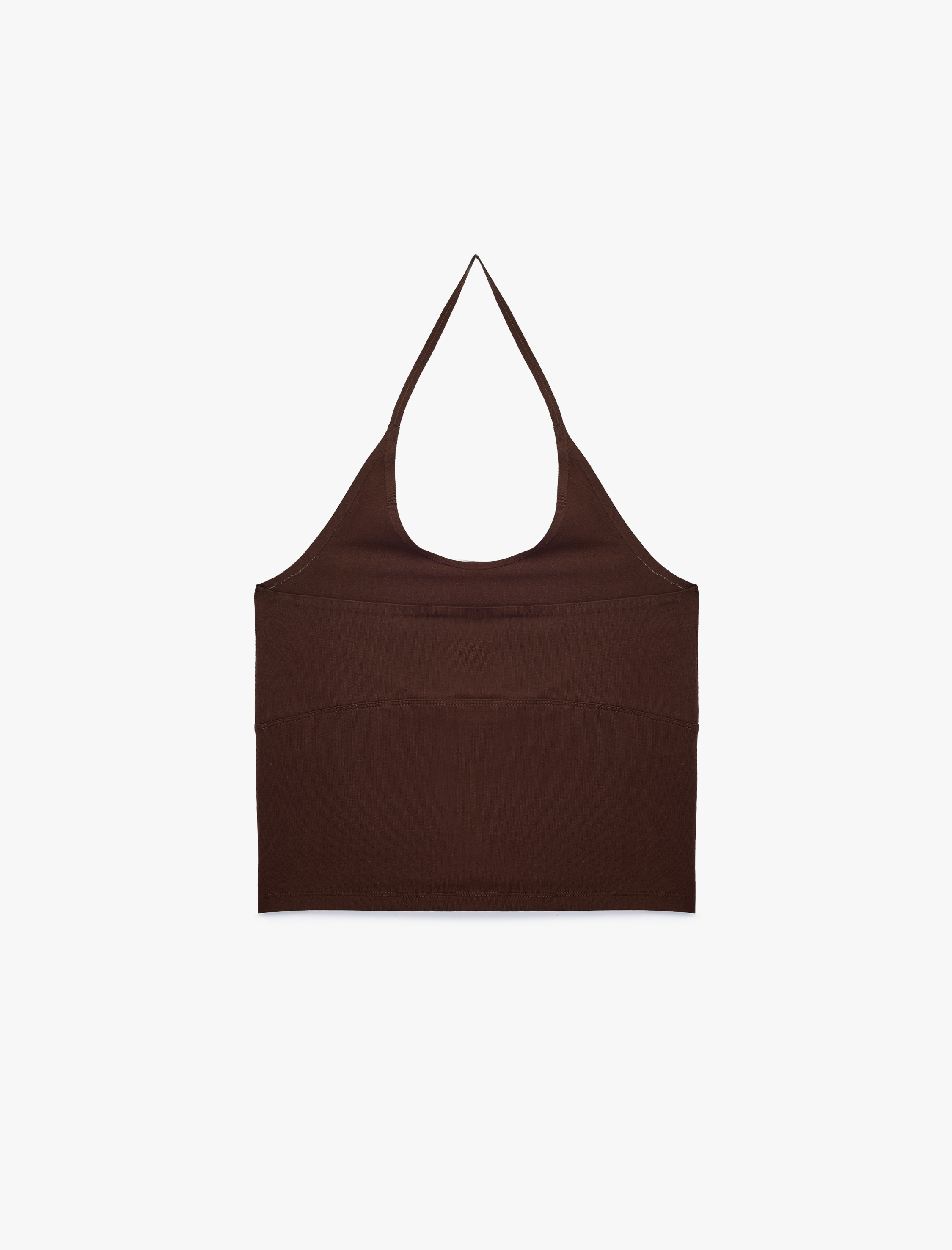   Pamuklu Kolsuz Slim Fit Crop Halter Yaka Bluz