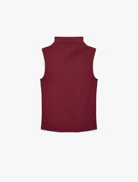 Pamuklu Dik Yaka Slim Fit Kolsuz Body