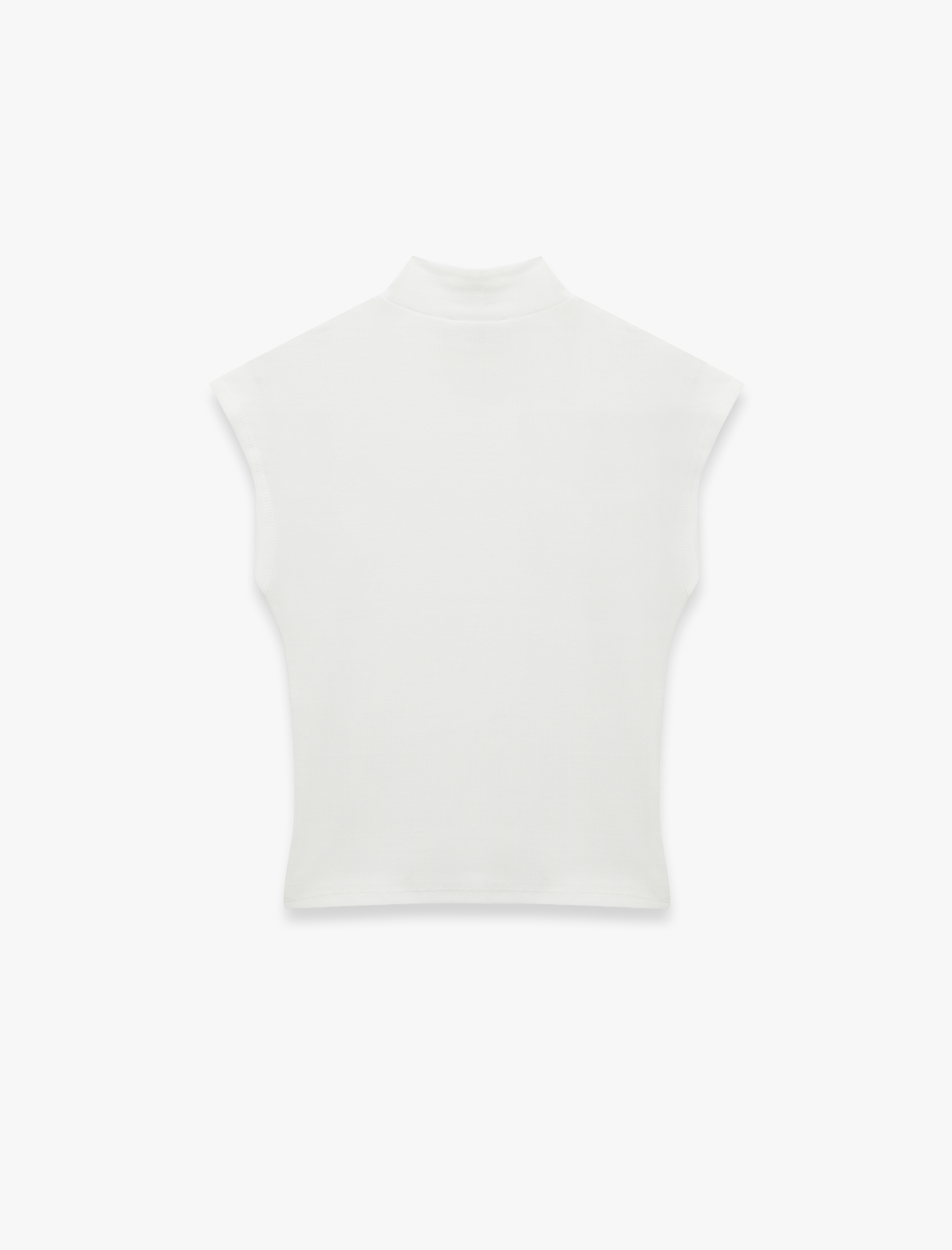   Pamuklu Slim Fit Kolsuz Dik Yaka Bluz