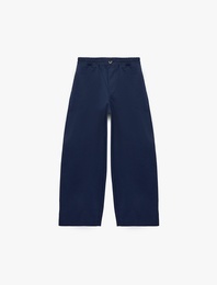 Beli Lastikli Pamuklu Balon Form Oversize Pantolon