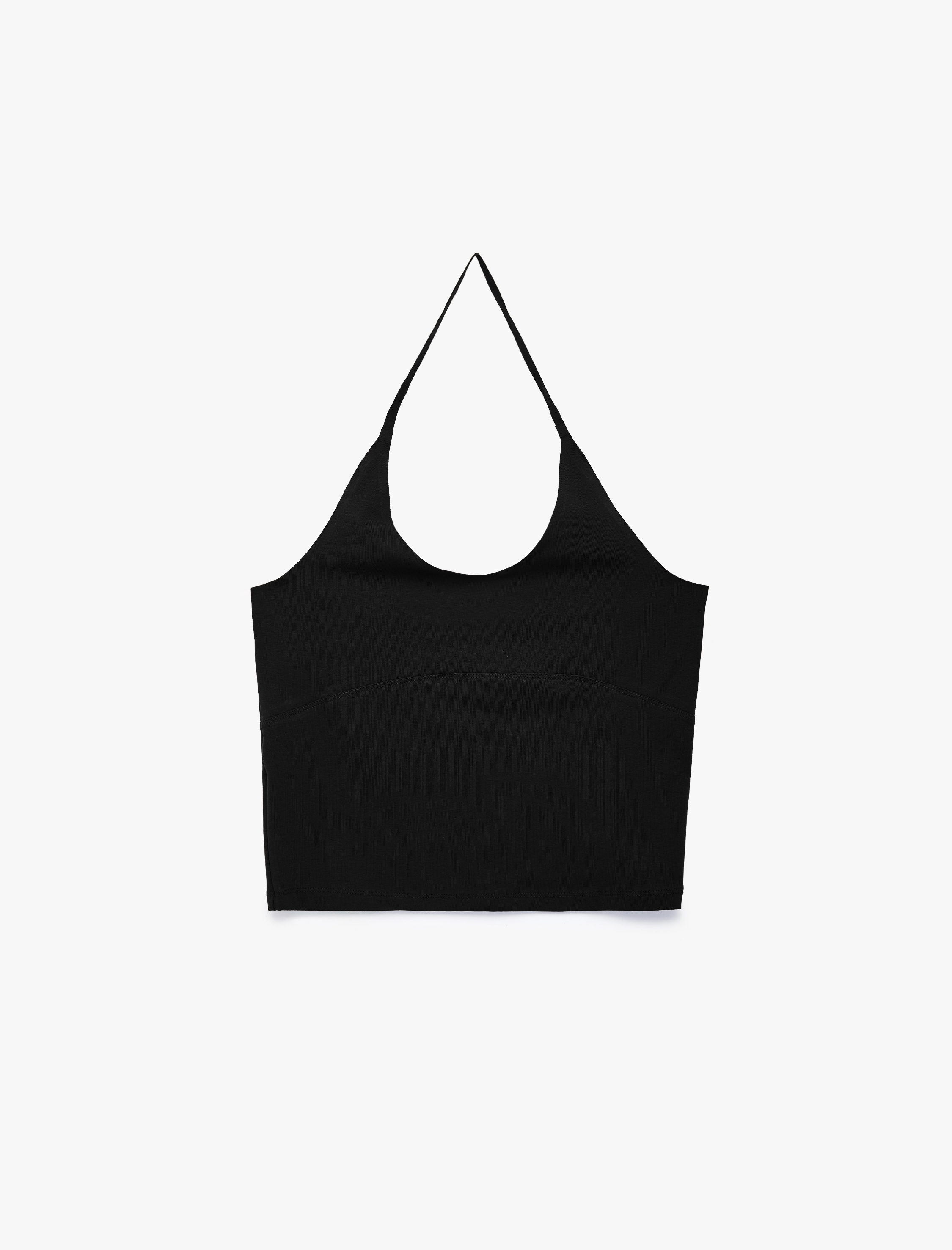   Pamuklu Kolsuz Slim Fit Crop Halter Yaka Bluz