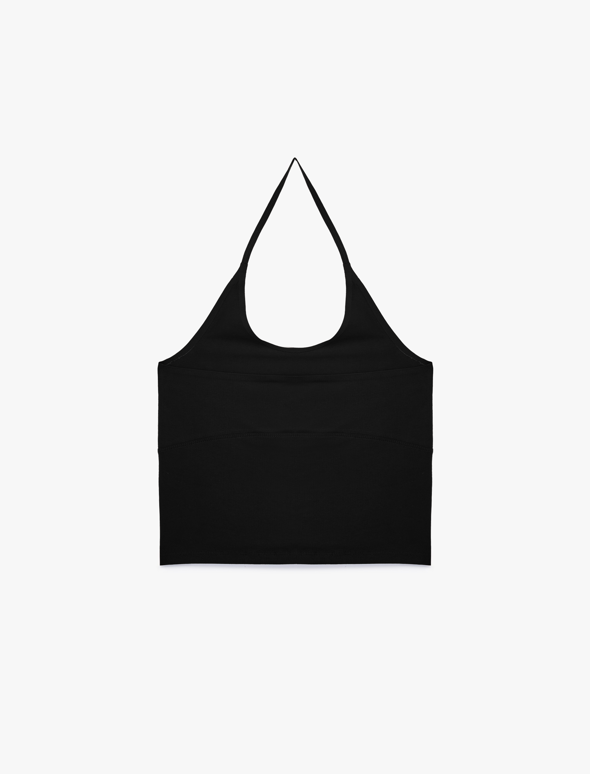   Pamuklu Kolsuz Slim Fit Crop Halter Yaka Bluz