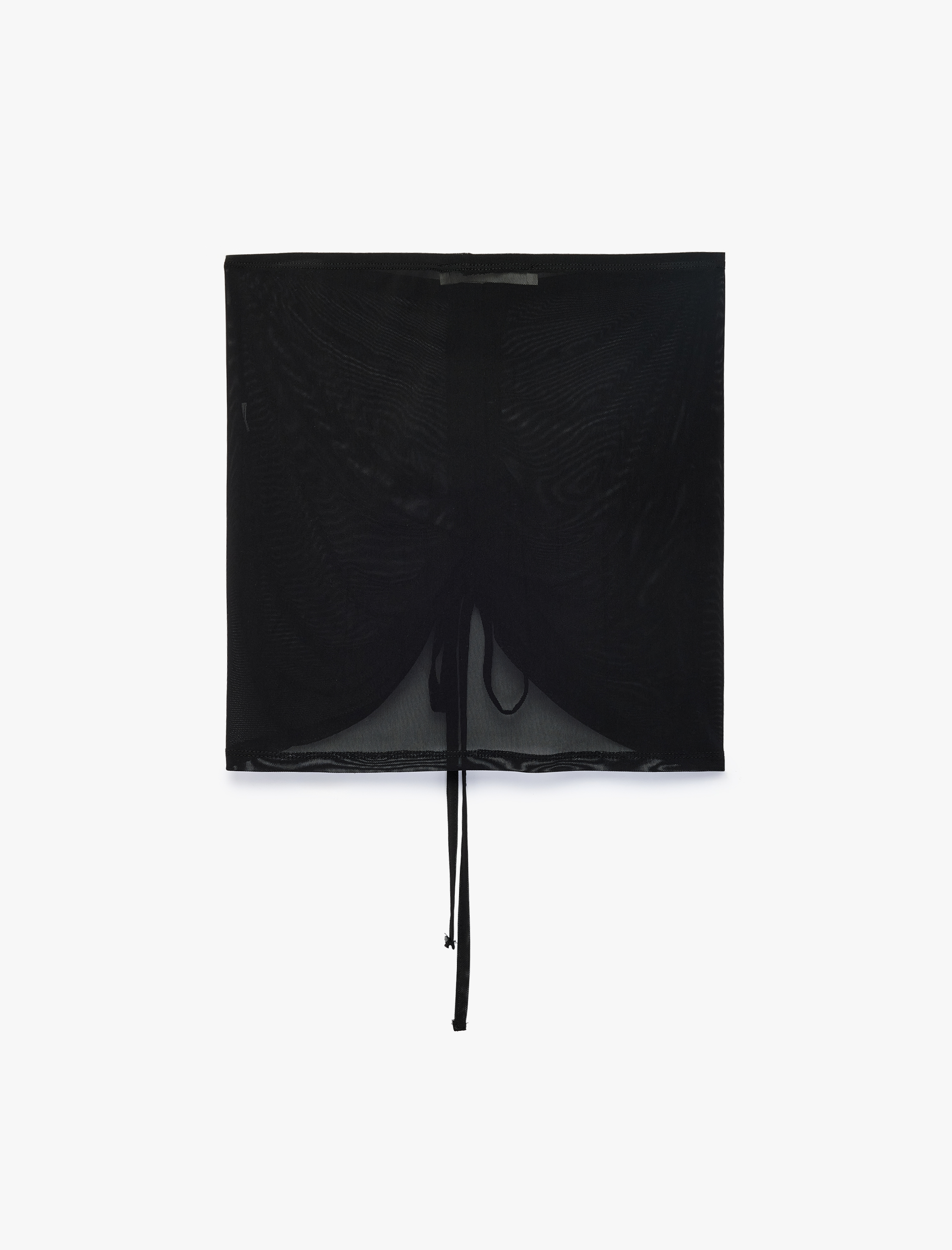   Slim Fit Drapeli Mini Tül Pareo Etek