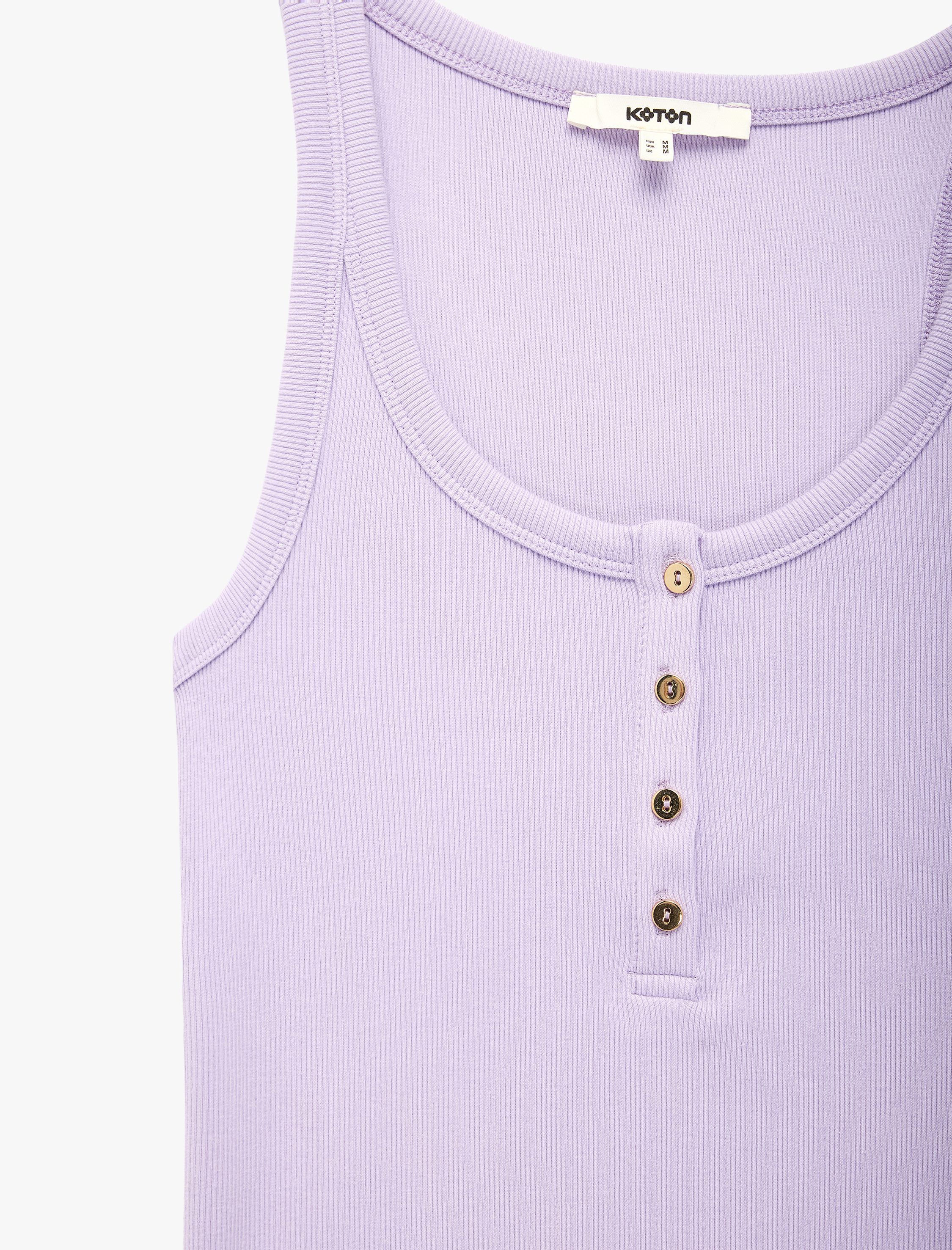   Pamuklu Slim Fit Süs Düğmeli U Yaka Fitilli Atlet