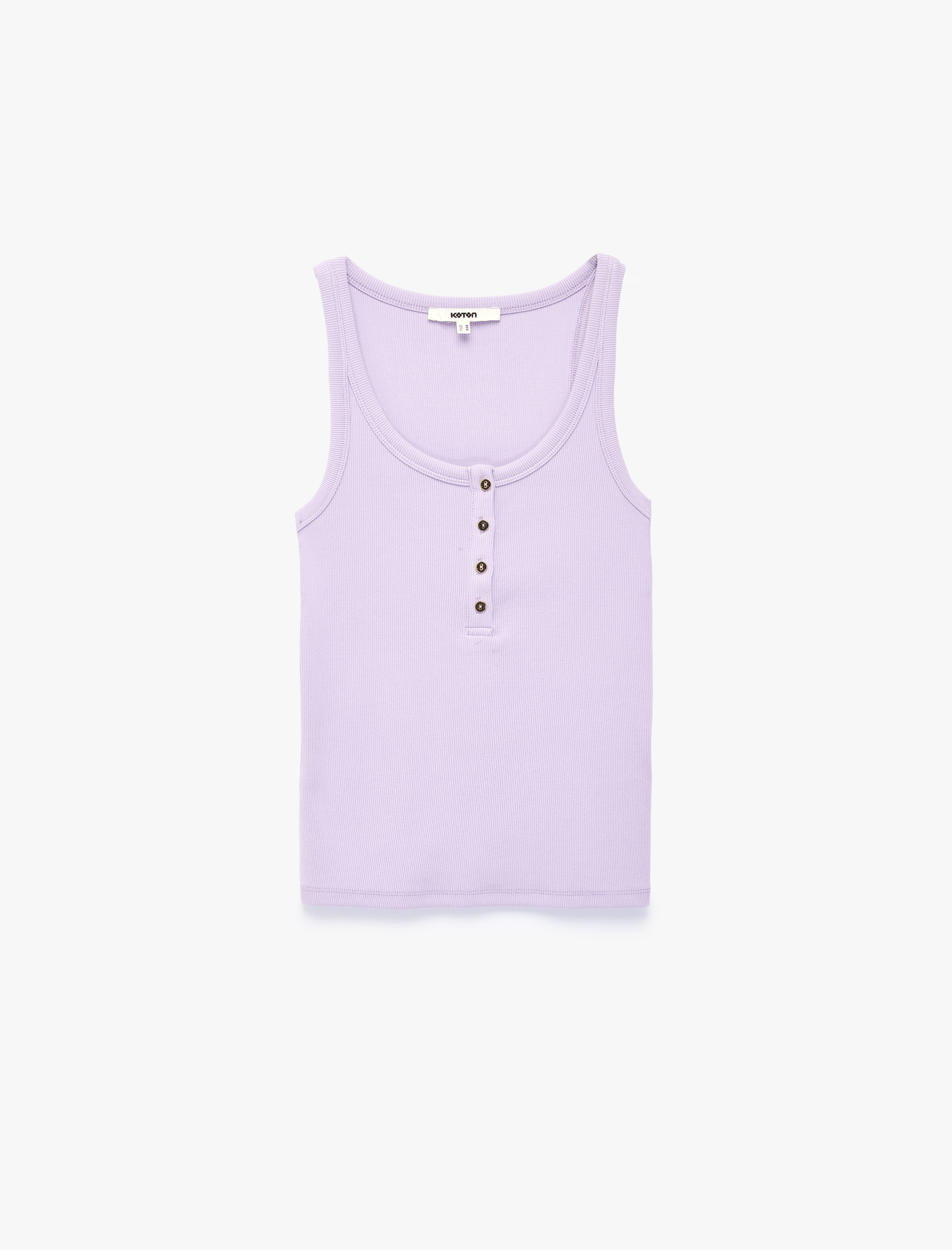   Pamuklu Slim Fit Süs Düğmeli U Yaka Fitilli Atlet