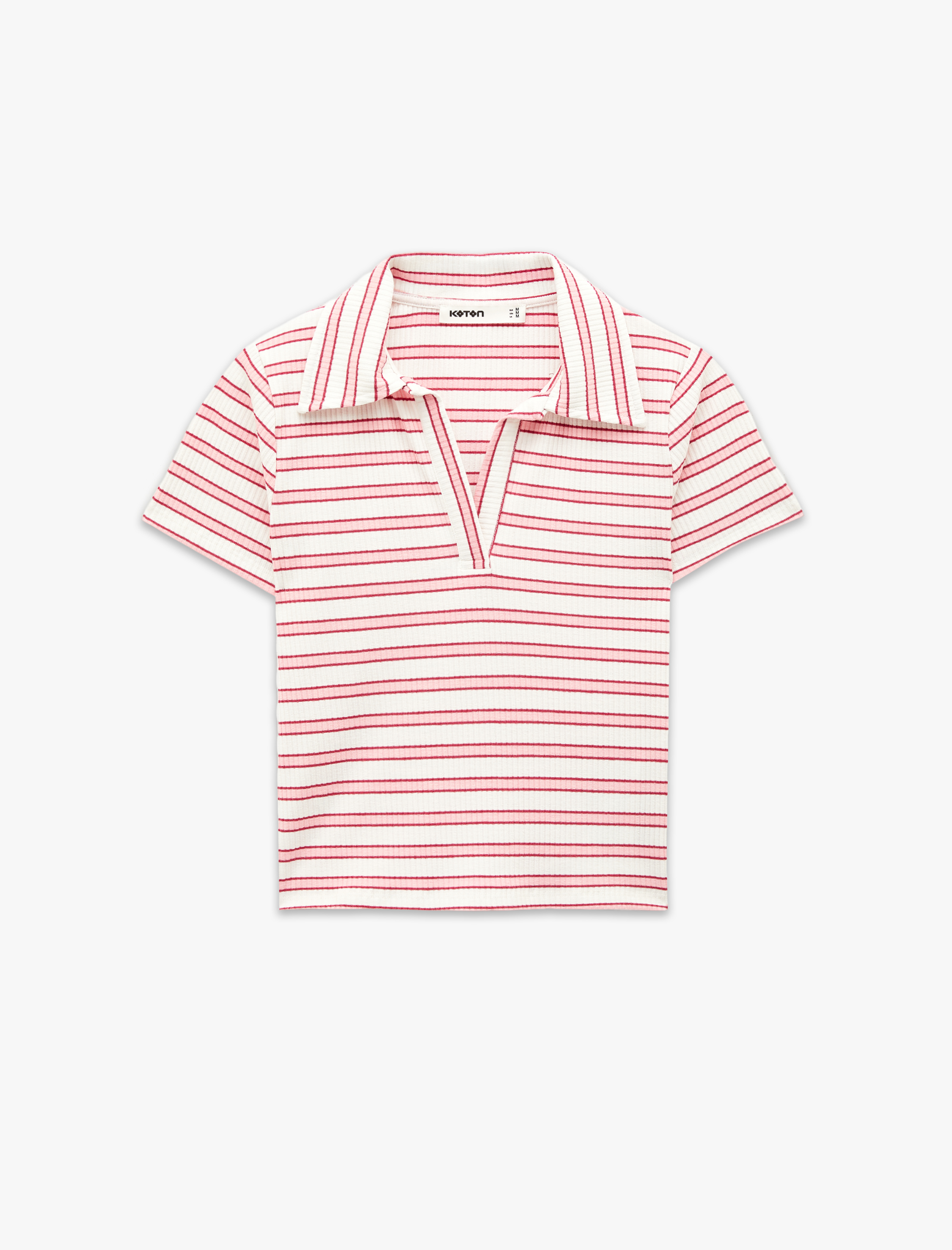   Slim Fit Viskon Karışımlı Kısa Kollu Çizgili Polo Yaka Tişört